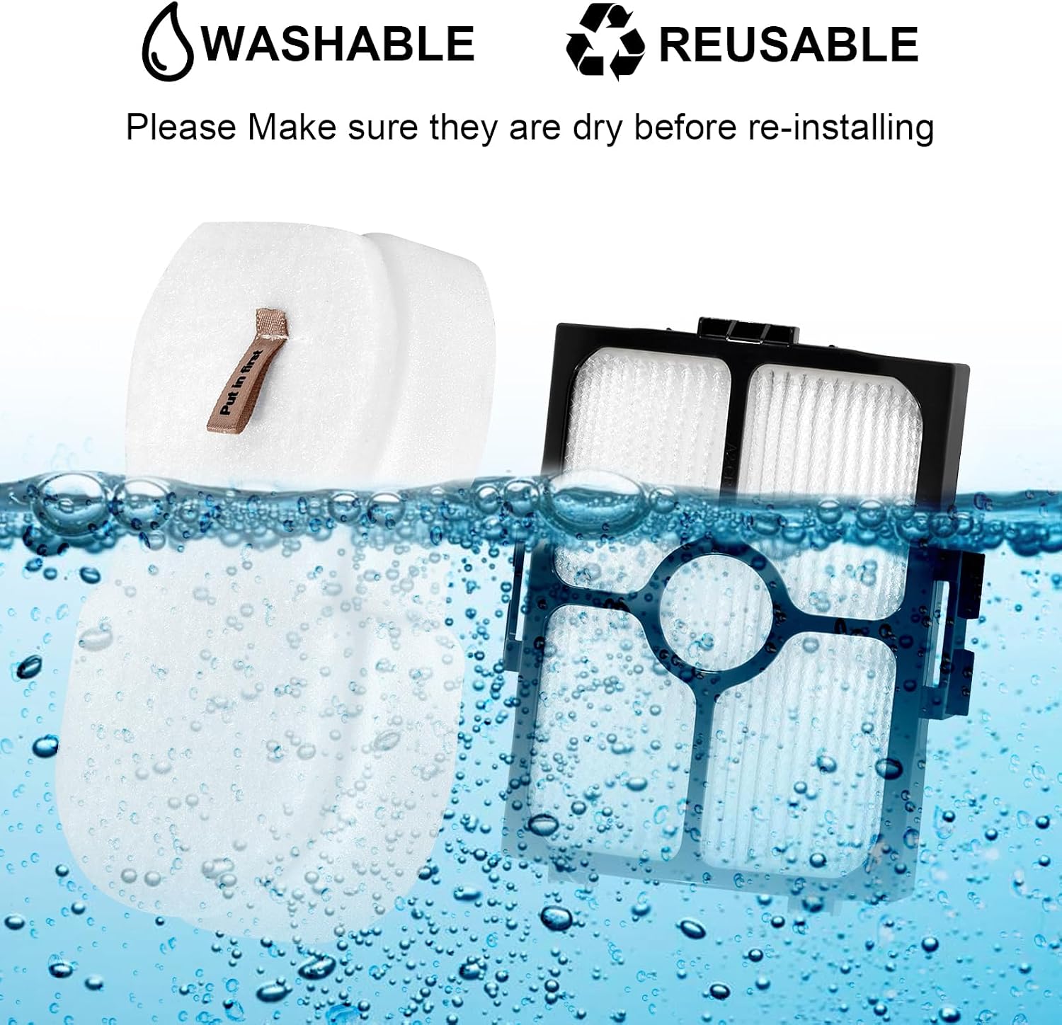 2 HEPA Filter and 4 Foam & Felt Filter Kit Replacement Vacuum Filters Compatible with Shark HZ3002 HZ3000 Stratos Ultralight Corded Stick Vacuum, Part XFFKHZ3000 XHFHZ3000