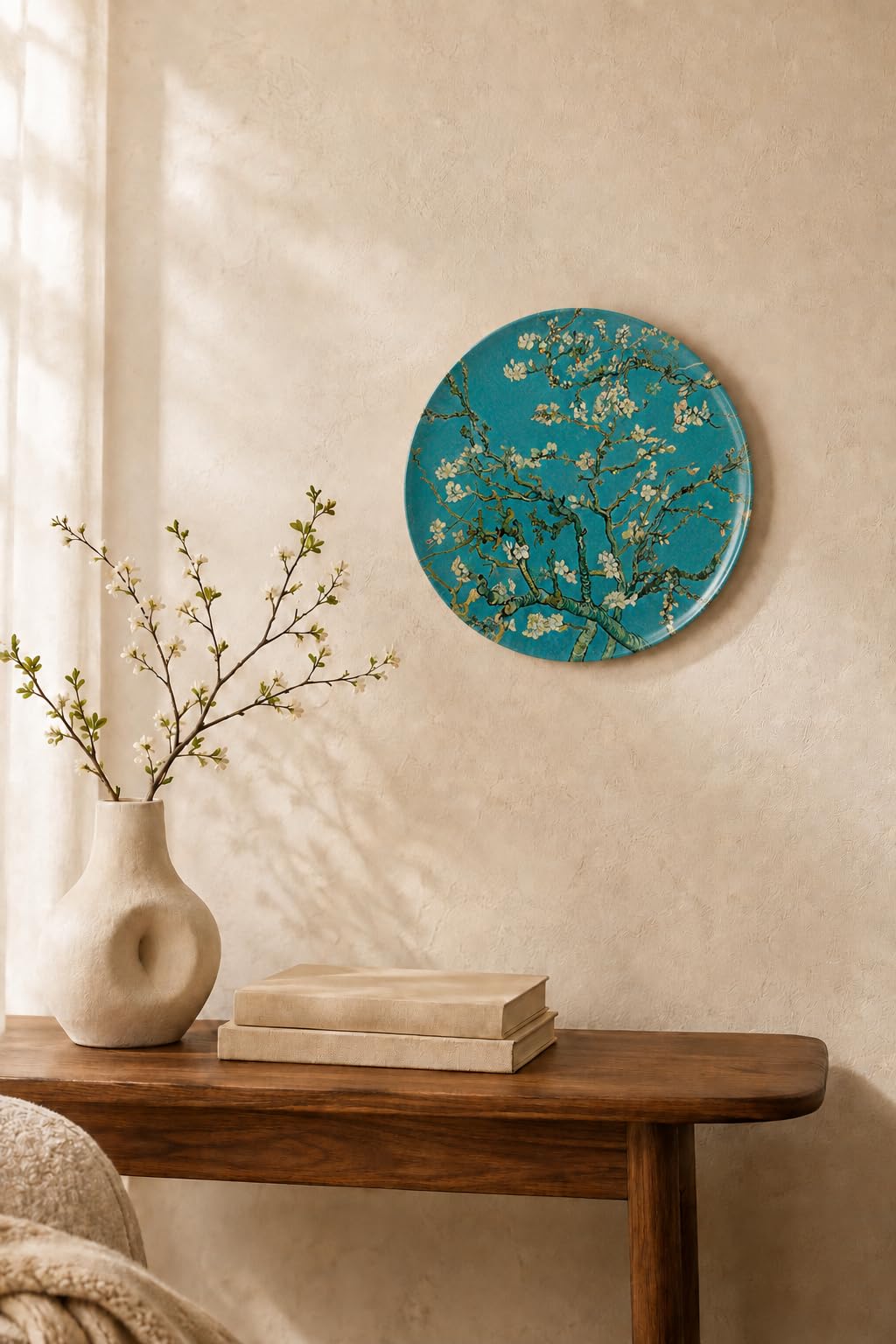 Vintage Blue Pottery Wall Plate - Handcrafted Home Decor -17 Vintage Blue Pottery Wall Plate - Handcrafted Home Decor -17