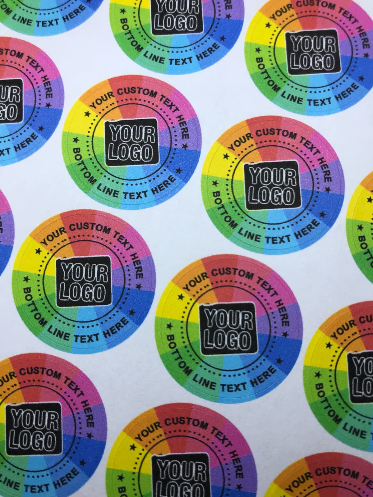 Round Personalised Stickers Labels for Packaging, Bags, Stick Tags, Name, Logo - Custom Printed in Matte, Brown Kraft, Gloss, Transparent - Make me a label (60mm, Matte Paper, 120 Labels)
