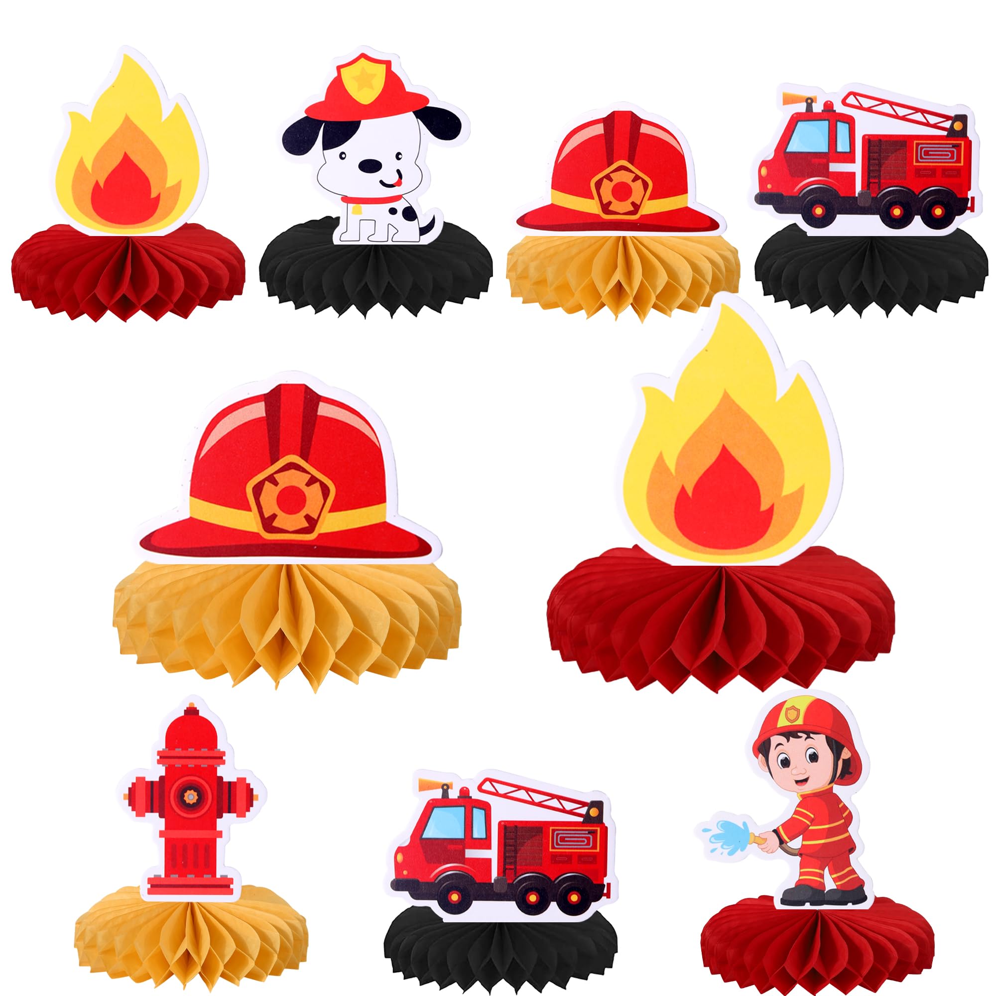 6 Pcs Firetruck Honeycomb Table Centerpiece Fire Truck Fireman Table |  Desertcart Seychelles, image size:2000x2000