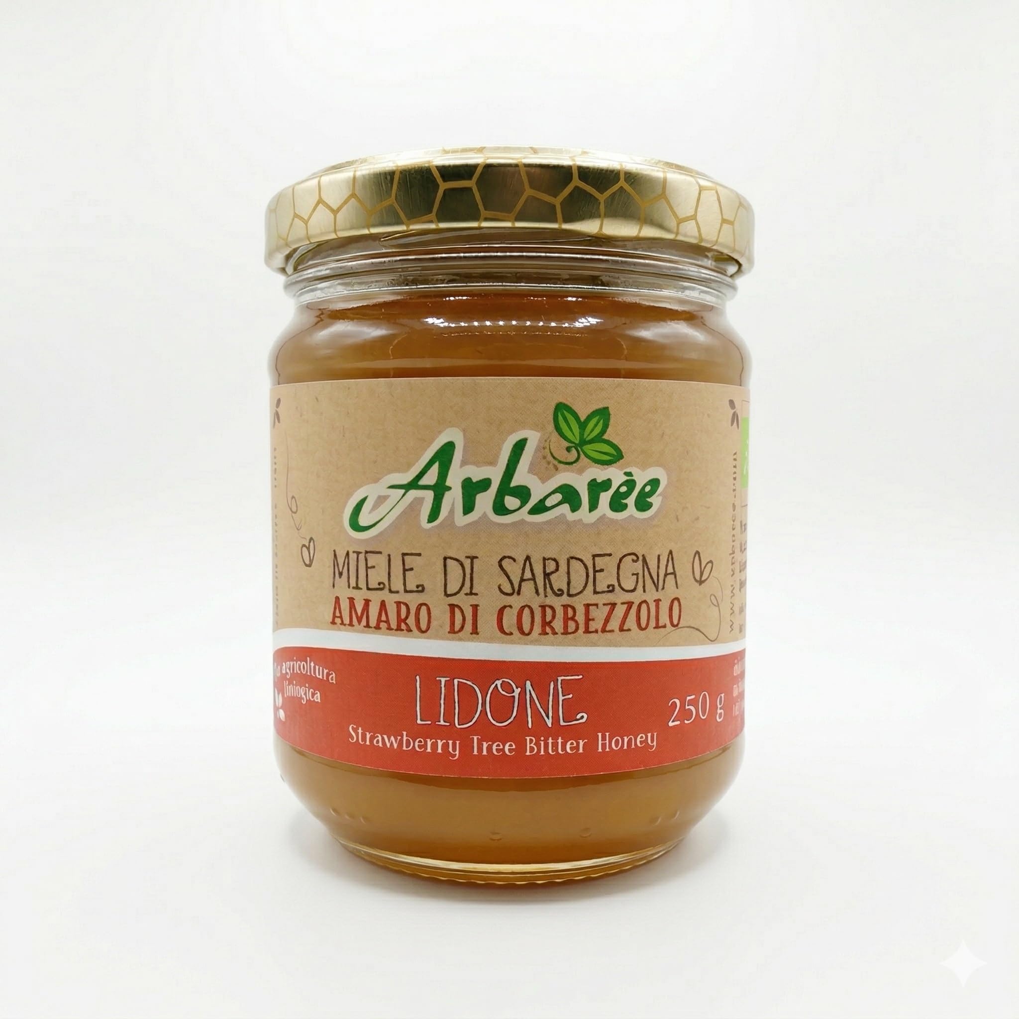 1 x 250 gr - Miele di Corbezzolo Biologico - Miele Amaro Tipico Sardo - Vasetto da 250 gr - Arbarèe
