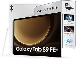 Samsung Galaxy Tab S9 FE+, S Pen in-Box, 31.50 cm (12.4 inch) Display, RAM 12 GB, ROM 256 GB Expandable, Wi-Fi, IP68 Tablet, Silver