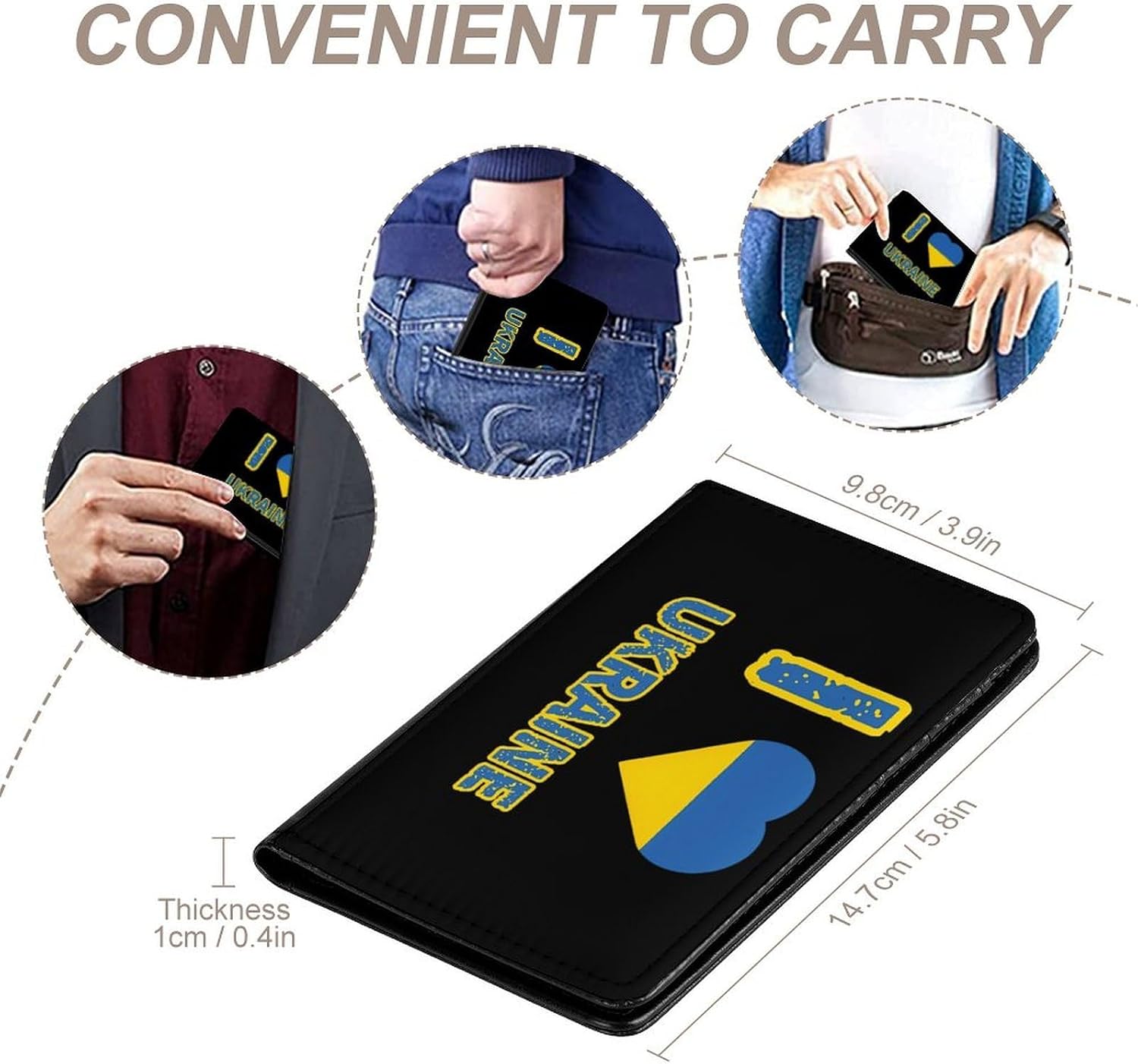 I Love Ukraine Travel Passport Holder Passports Protective Cover for Women Men with Card Slots