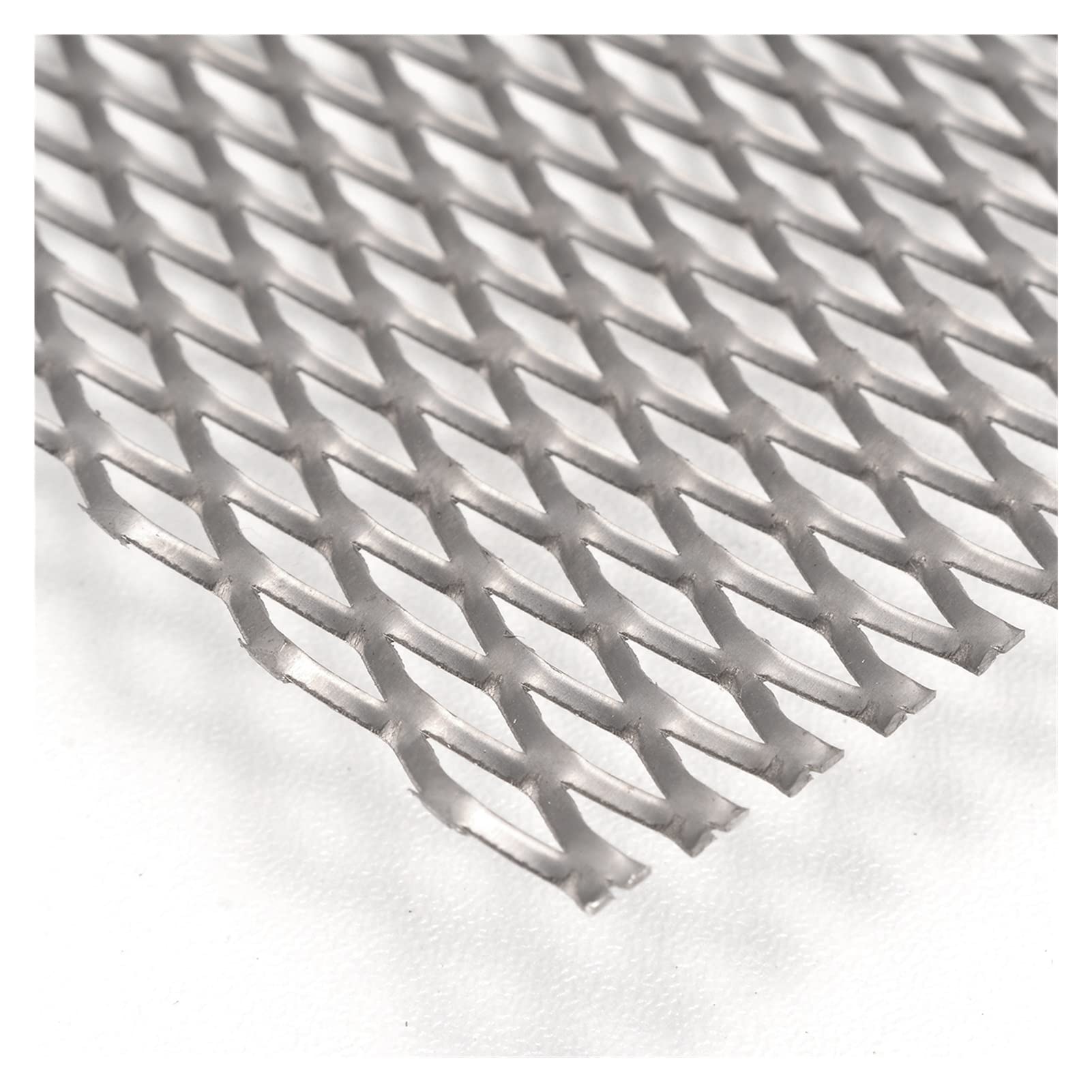 Titanium Perforated Mesh Sheet - Diamond Pattern Expanded Metal Plate 300x200x1mm