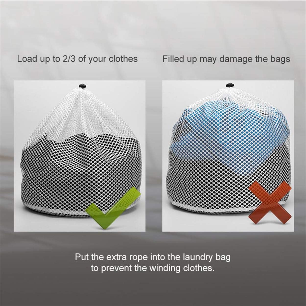Premium Fine Mesh Laundry Bag - Sturdy White Mesh Material with Drawstring Closure. Ideal Machine Washable Mesh Laundry Bag for Factories, College, Dorm and Apartment Dwellers - (Large, 20 x 28") image 5