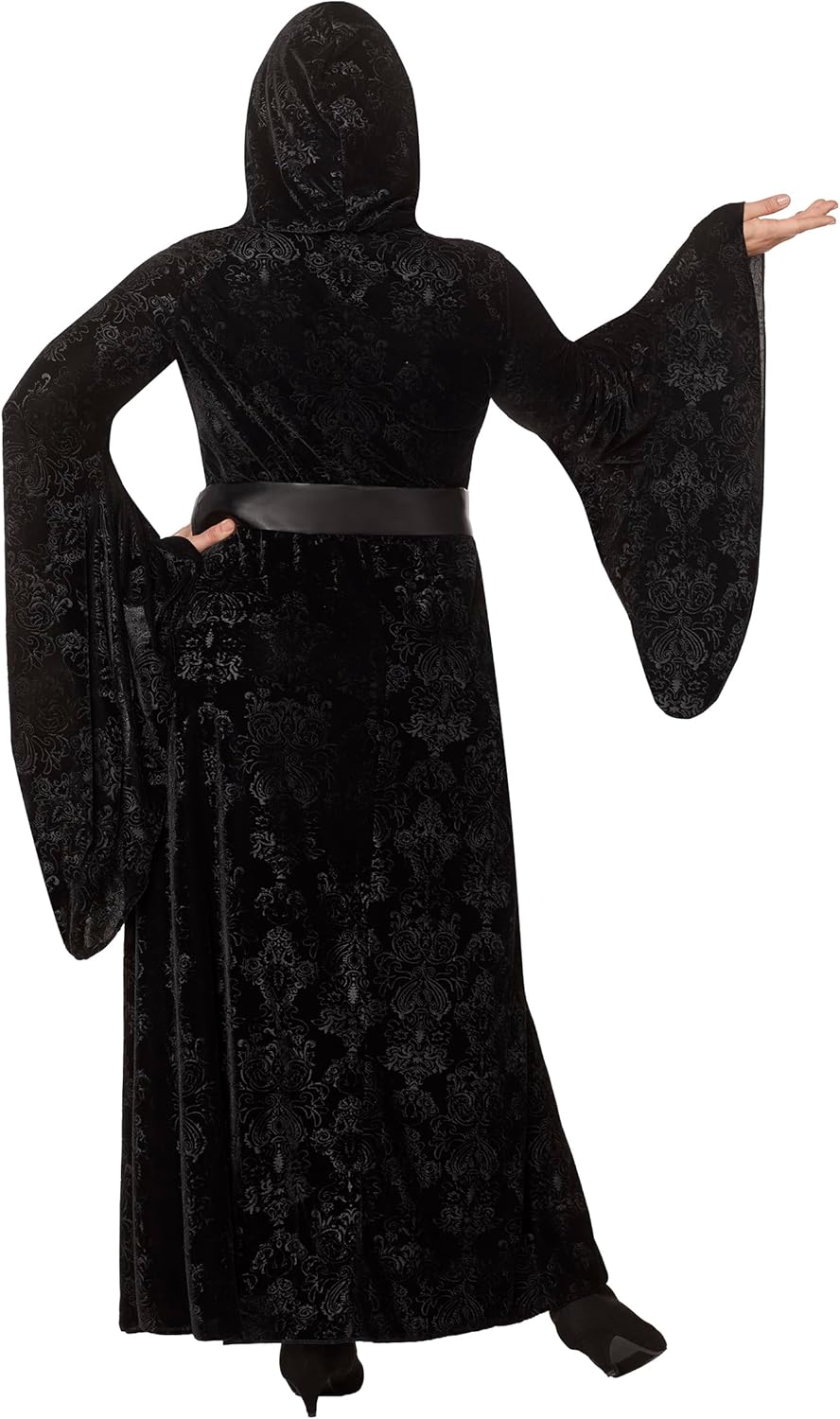 Spirit Halloween Velvet Hooded Robe | Black Robe | Robe Costume