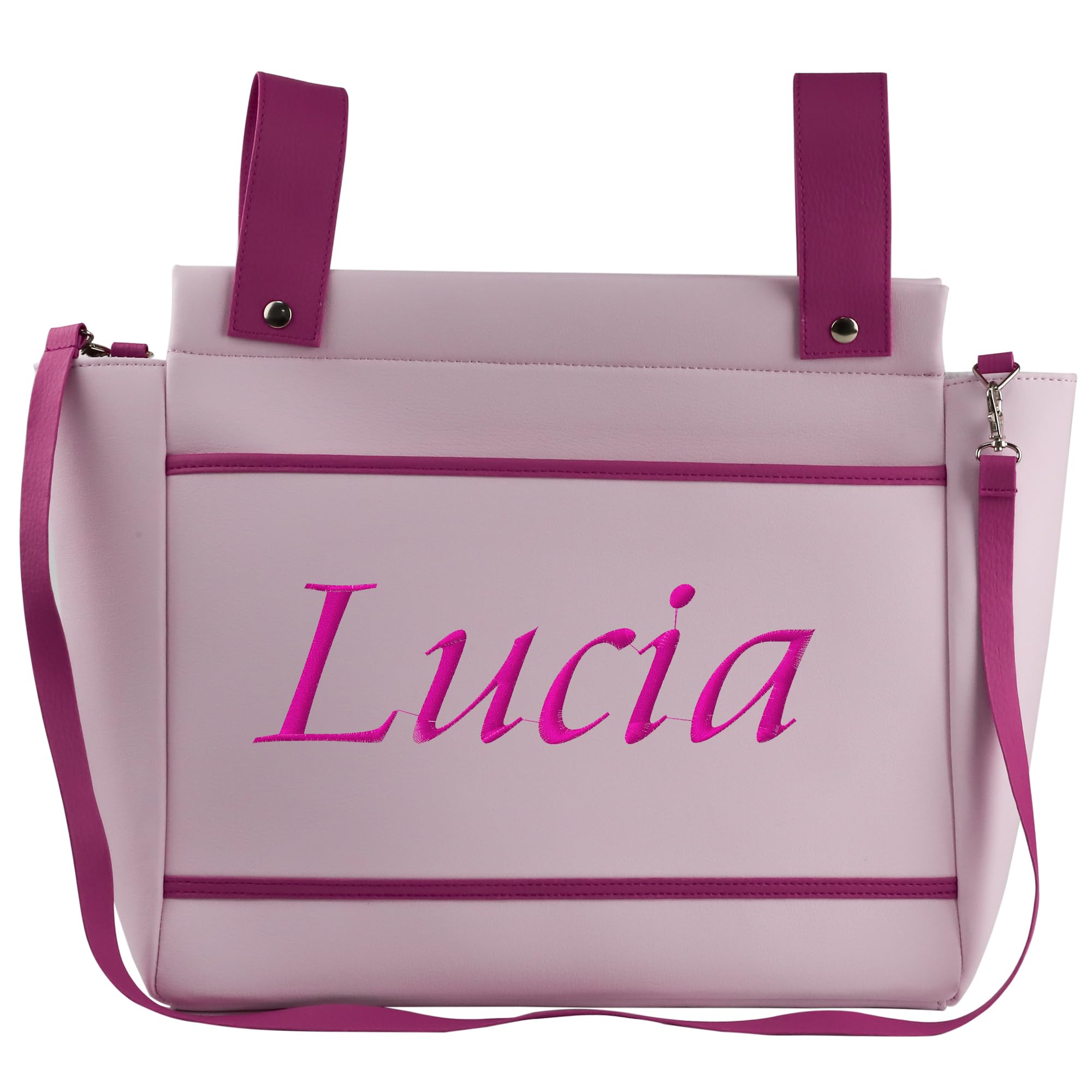 Bolso talega lactancia personalizado, Bolso polipiel con nombre bordado, Talega para carro silla de paseo universal
