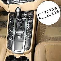 Vista 5 de 100% fibra de carbono real Car Styling Center Console Panel de cambio de marchas, decoración lateral, marco adhesivo para Porsche Macan 2014-2020