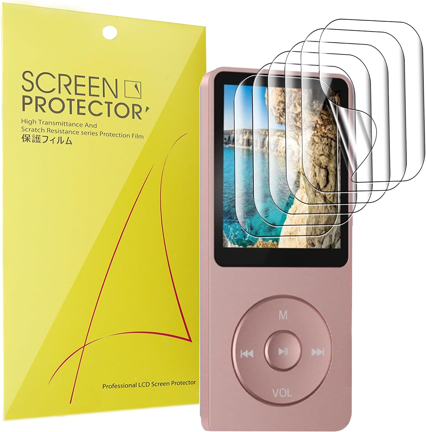 Lamshaw Full Coverage TPU Clear Film Compatible for AGPTEK A02 MP3 Player-1.8 Inches (TPU-6 Pack)