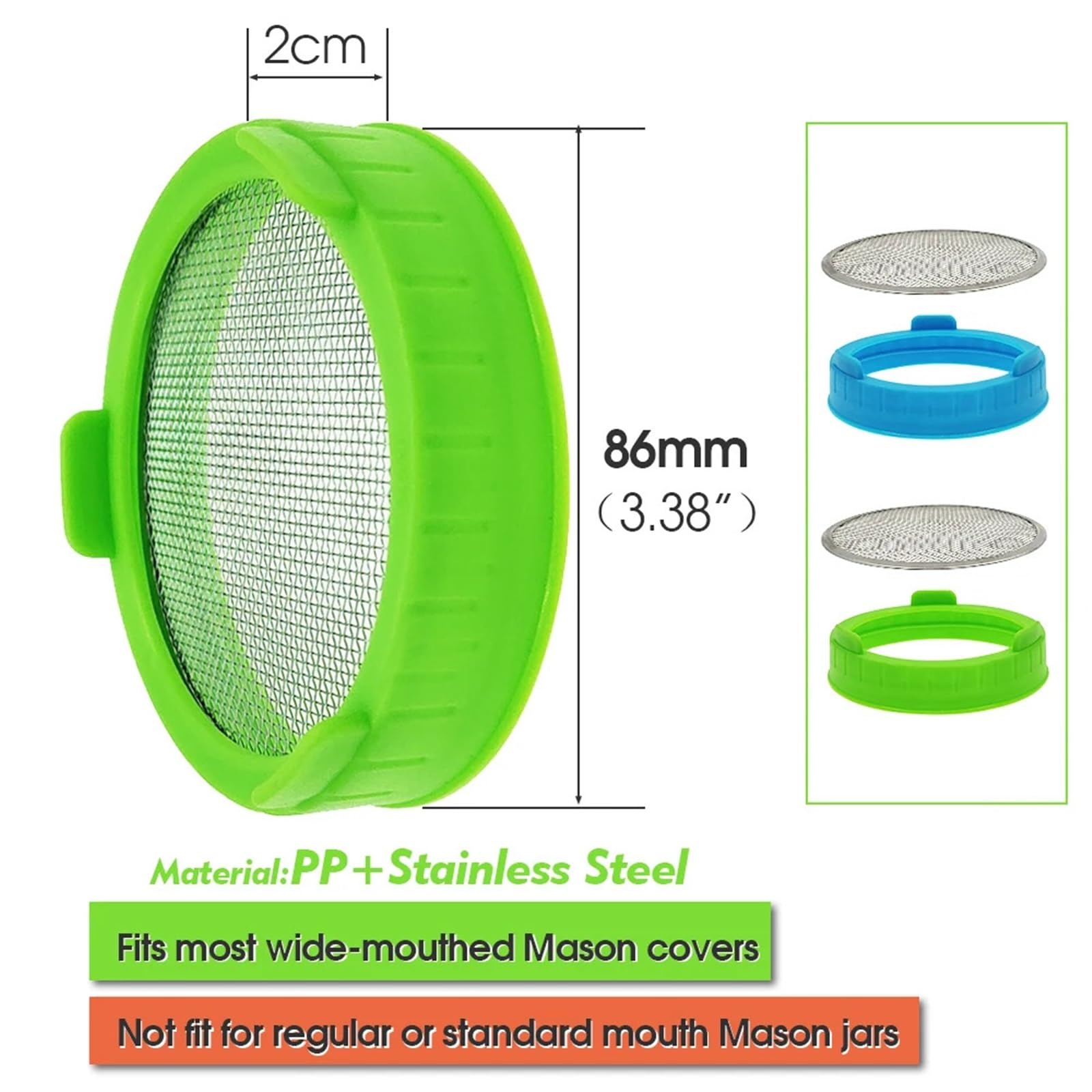 Anzuchtschale 86-mm-Breitbild-Samenkeimungsschale for das Wachstum von Erbsen, Sojasprossen und Sämlingen für Pflanzen(B-Blue)