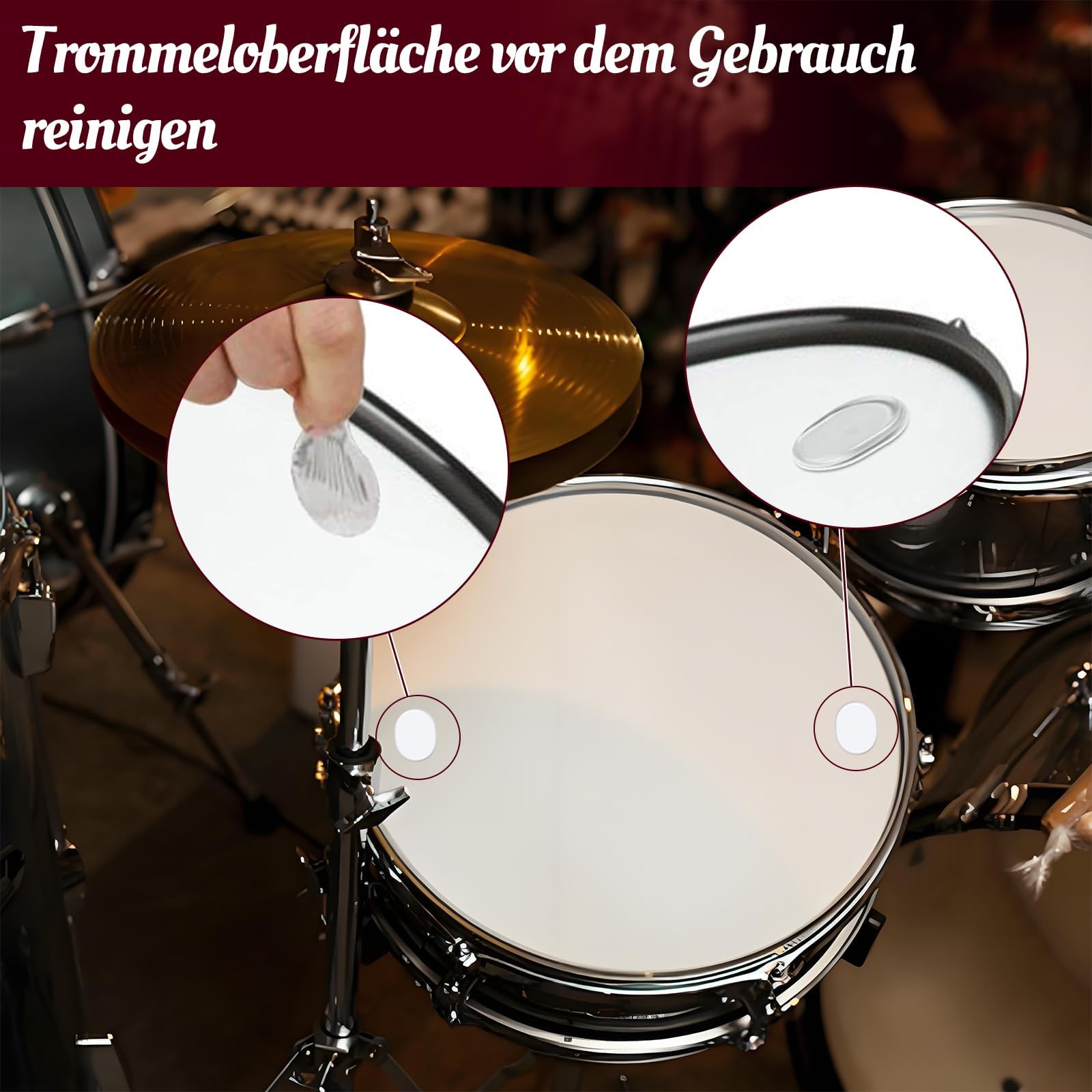 22 Stück Trommel Dämpfer Gele, Transparente Silikon-Gel-Pads Für Trommeln, Selbstklebende Weiche Silikon-Trommel-Schalldämpfer-Pads, Ovale Und Lange Streifen