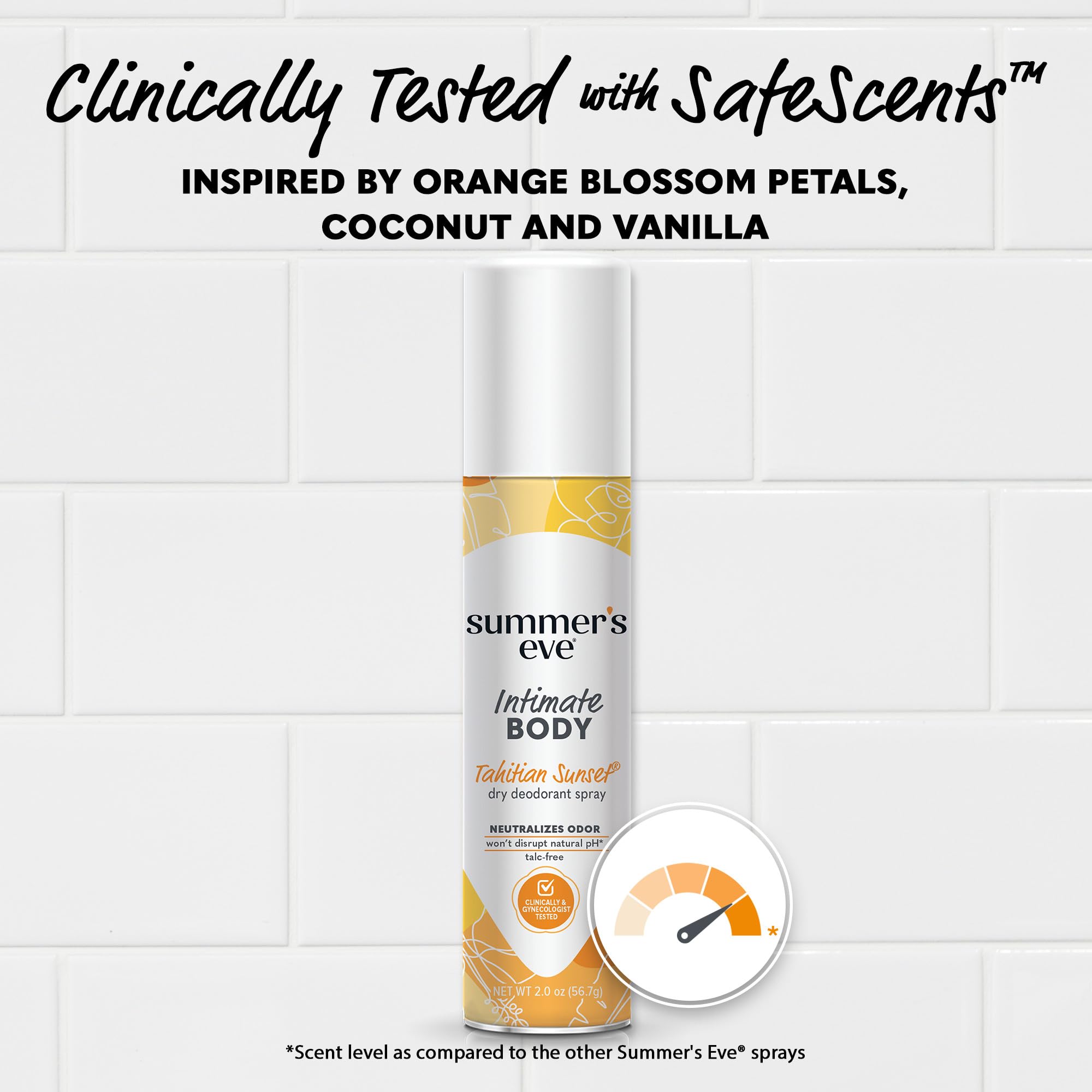Summer's Eve Freshening Spray, Tahitian Sunset, 2 oz, 6 Pack