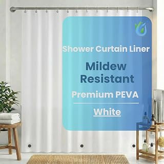 SUSTAINAURA® Premium White PEVA Shower Curtain