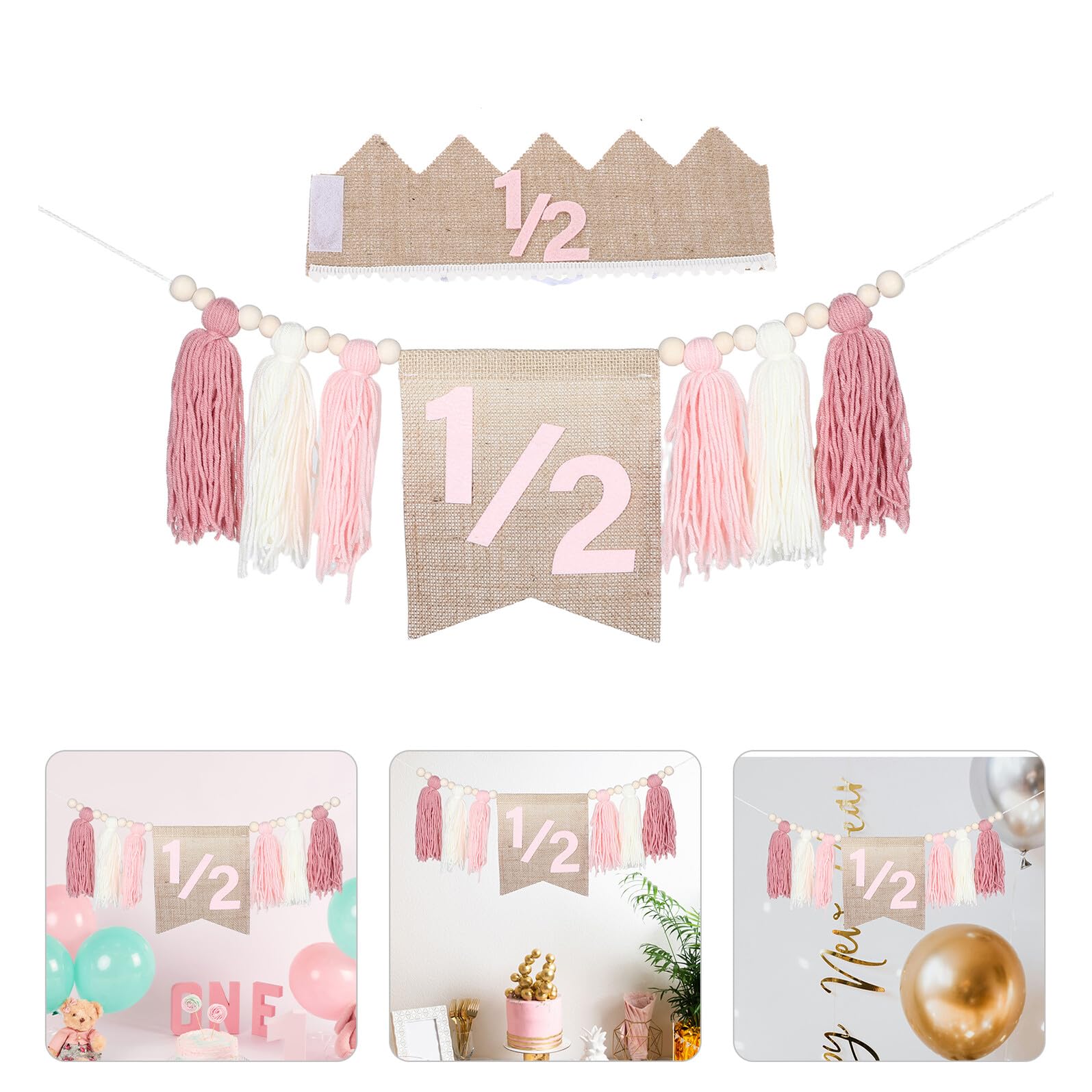 2piezas Banners Decorativos Banner Bohemio para Decoraciones de Cumpleaños Infantiles Banderines Flores para Trona para Celebraciones de Año