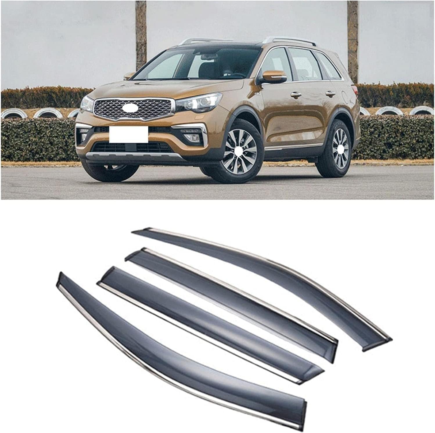 PANXUC Car Wind Deflectors for Kia KX7 2017-2020, Side Window Wind Rain Deflector Window Visor Sun Rain Guard Smoke Guards