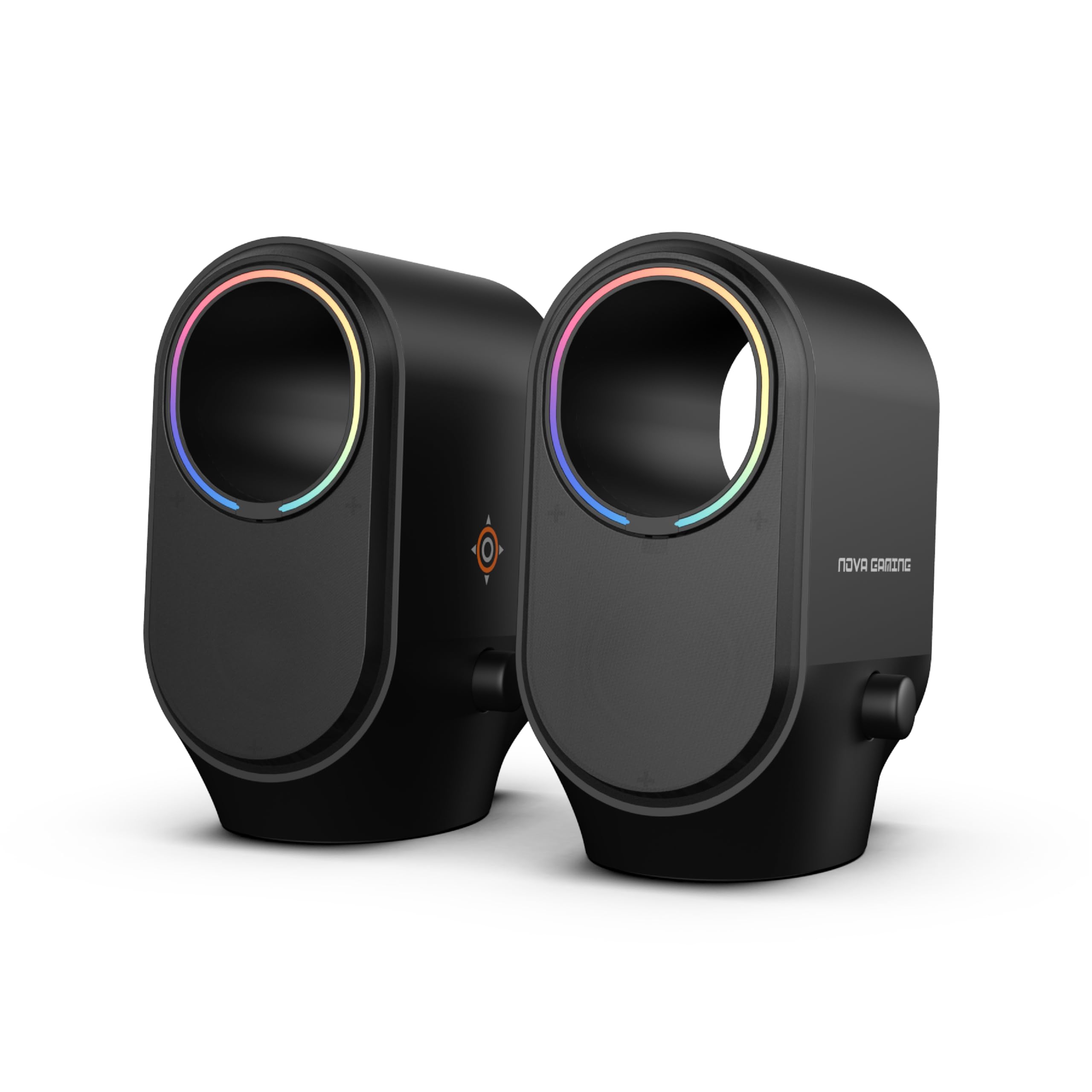 Nova Gaming GS115 Cygnus - Bezprzewodowy głośnik RGB 2.0, Bluetooth 5.3, potężny dźwięk stereo, animacje RGB, przycisk regulacji dźwięku i LED, wbudowany otwór wentylacyjny dla większej ilości basów