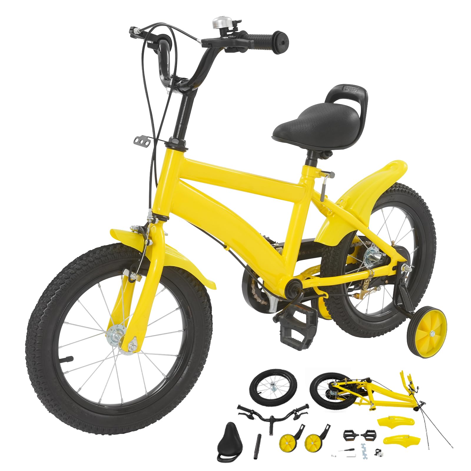 rofu kinderfahrrad 14 zoll ROGONPDK für ab 3-6 Jahre Jungen & Mädchen, Upgraded Kohlenstoffreicher Fahrrad Kinder, Kinder Fahrrad Höhenverstellbares mit Hilfsrädern für Schulung Outdoor Reiten (Gelb) Sport & Freizeit From Carbon to Titanium: hundeanhänger Farbe:Graubraun