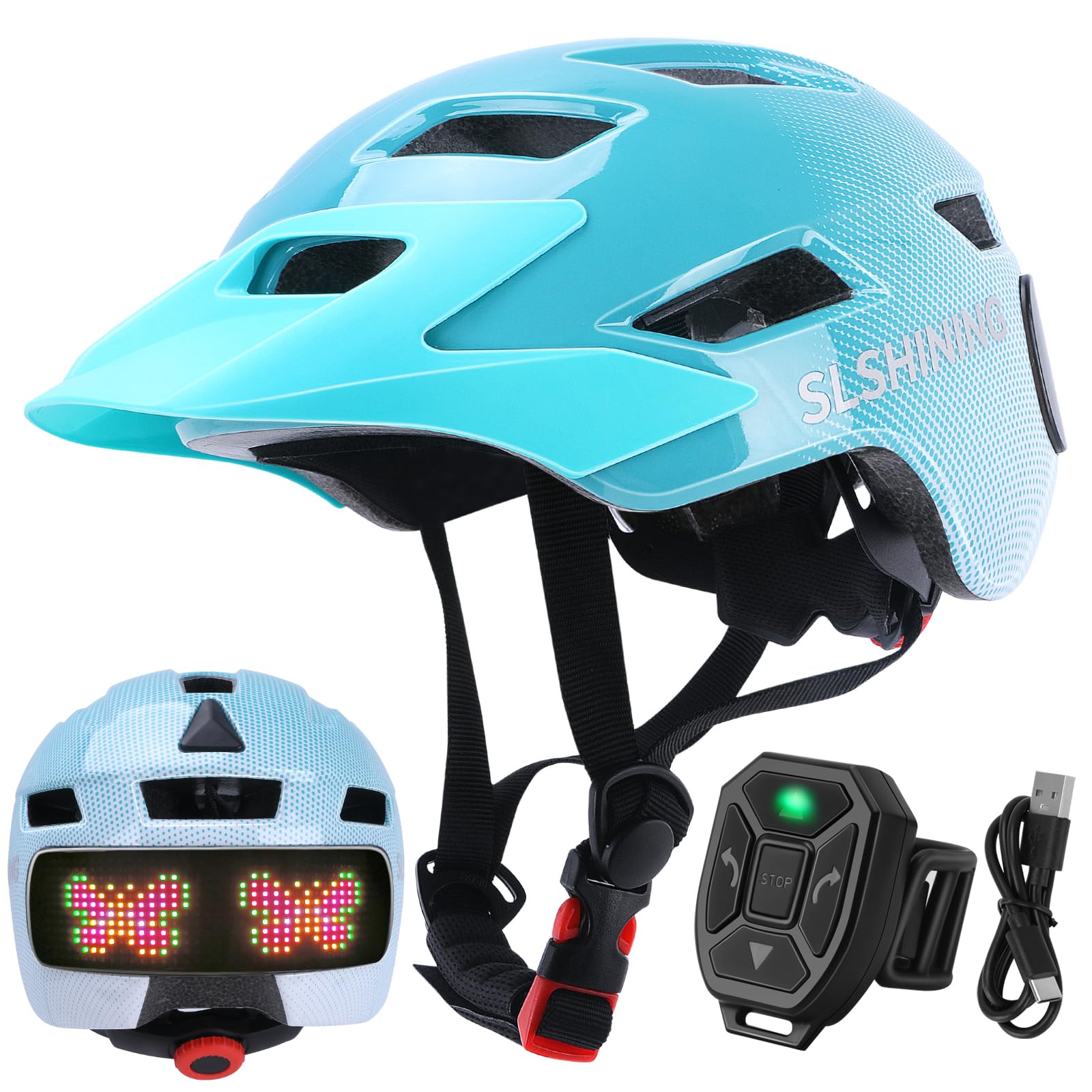 Photo 1 of Kids Bike Helmet for Boys Girls: Helmet for Toddler & Kid 3-14 with 64-Pattern LED Light Kids Helmets Multi-Sport Protection