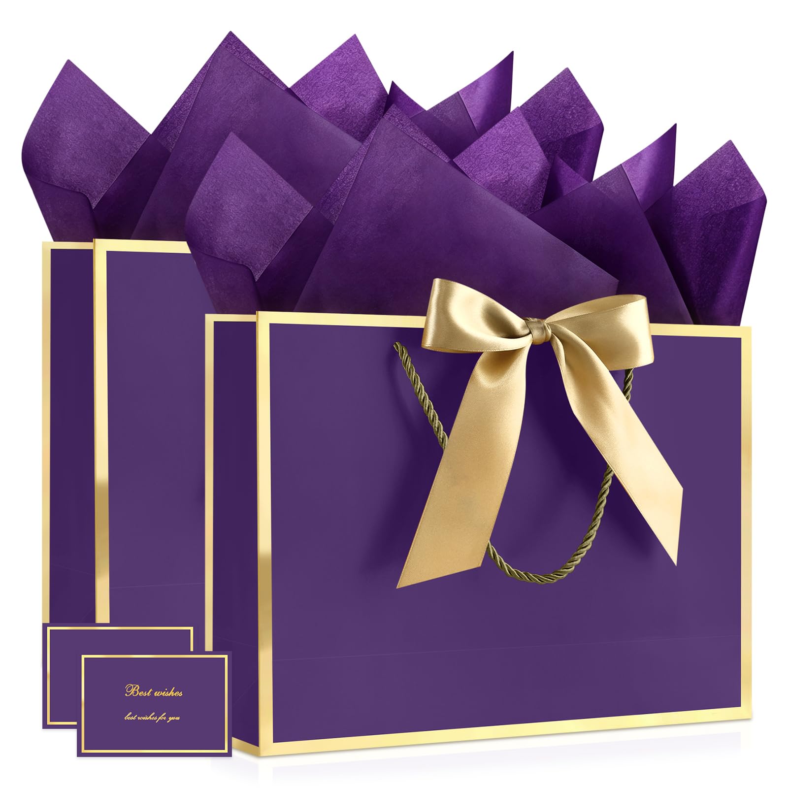 JMANNI 2Pcs Medium Purple Gift Bag for Presents,Birthday Gift Bag for Women โ image 1