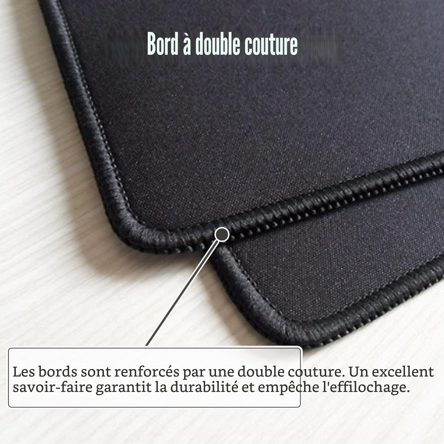 Grand Tapis de Souris de Jeu Cartes Topographiques Bords Cousus Sous-Couche Antidérapante Blanc 80x30