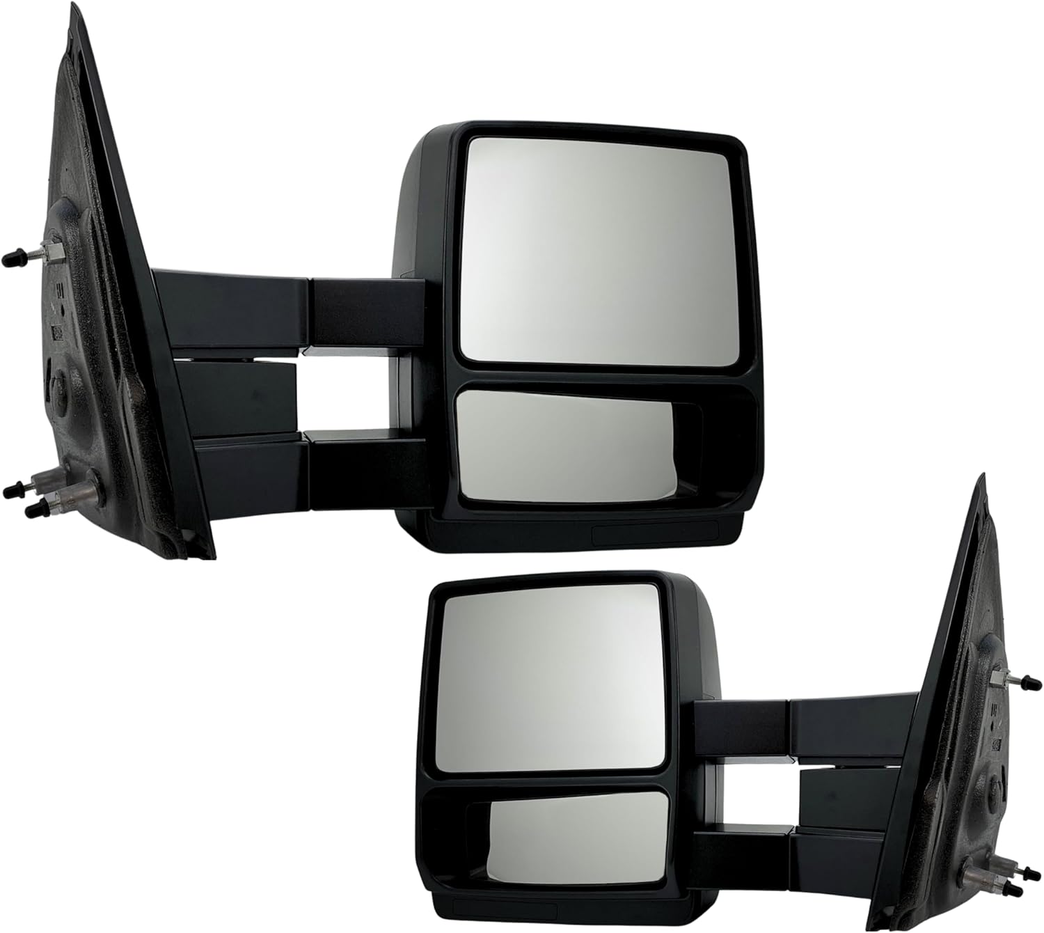 Spieg Towing Mirror Set for 2009-2014 Ford F-150 Manual Adjustment Non-Heated Glass Manual Telescoping Dual Arm Textured Cover Pair