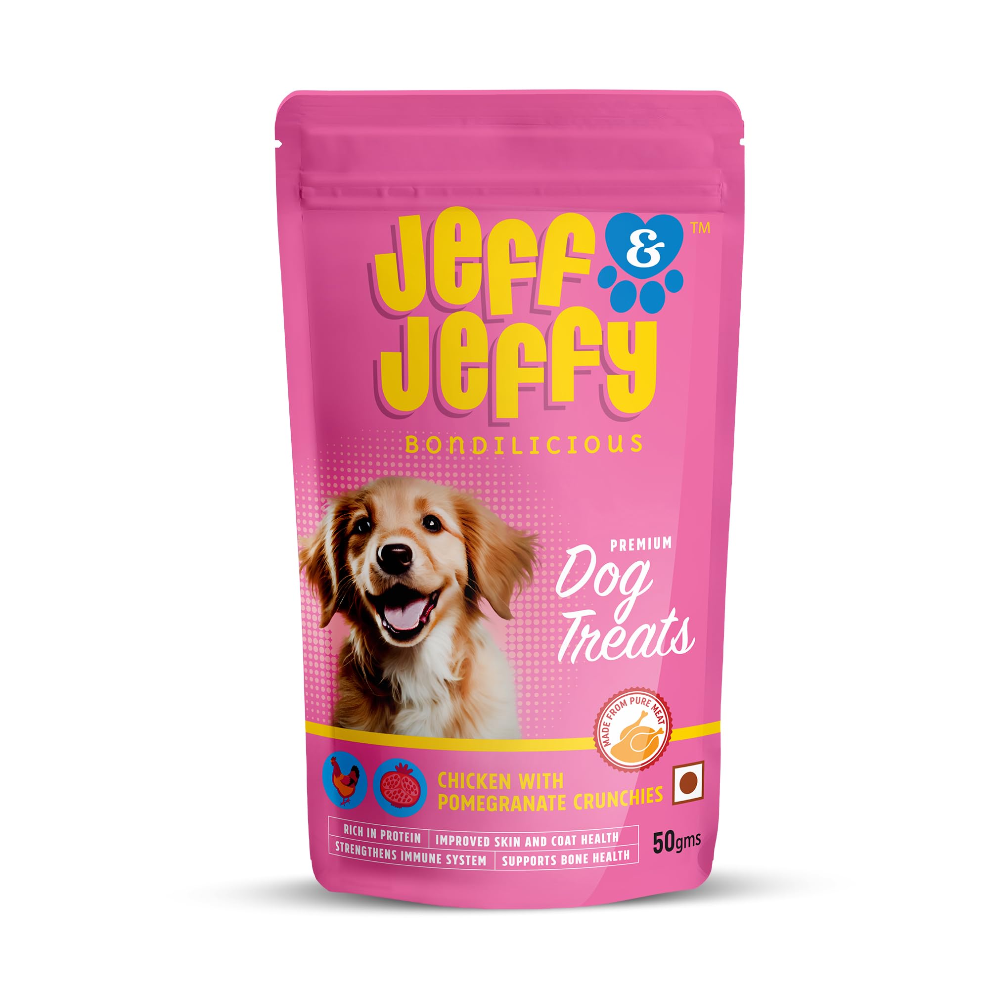 Jeff & Jeffy Freeze-Dried Chicken & Pomegranate Crunchy Dog Treats 50 GMS (Pack of 1), Freeze Dried, Made with Real Fruit, No Artificial Flavors or Preservatives (B0CRB8YC1H) Amazon Price History, Amazon Price Tracker