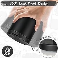 Vista 6 de 19oz Insulated Vacuum Food Jar with Buckle Lid Wide Mouth Soup Thermo for Hot Food Kids Leakproof Stainless Steel Lunch Container- Black-1Pack Negro