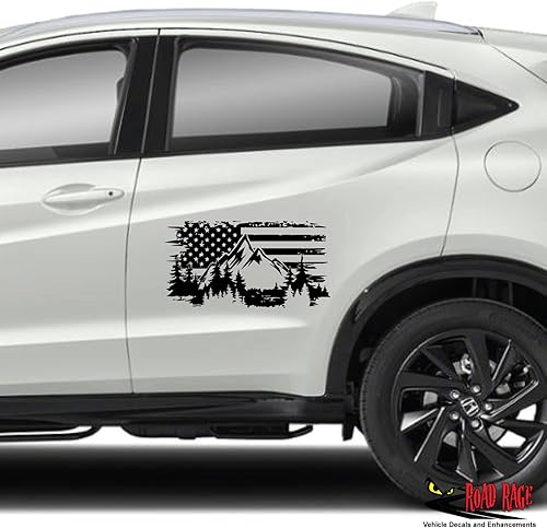 Miniatura 6 de Adhesivo patriótico con bandera estadounidense y montañas para exteriores, calcomanías prémium para vehículos, automóvil, camión, computadora,