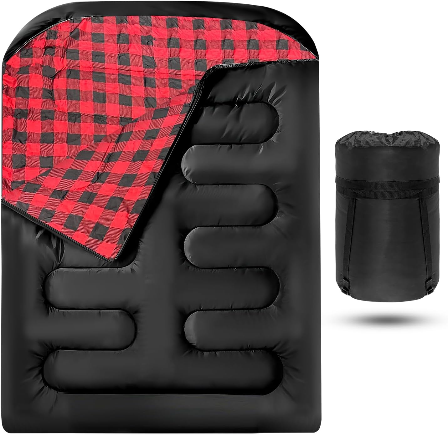 Double Sleeping Bags for Adults, Queen Size 2 Person All Season for Warm & Cold Weather | Fits Kids 10-12 (Girls & Boys) – Lightweight & Waterproof Camping Essentials for Hiking, Backpacking Double Sleeping Bags for Adults, Queen Size 2 Person All Season for Warm & Cold Weather | Fits Kids 10-12 (Girls & Boys) – Lightweight & Waterproof Camping Essentials for Hiking, Backpacking