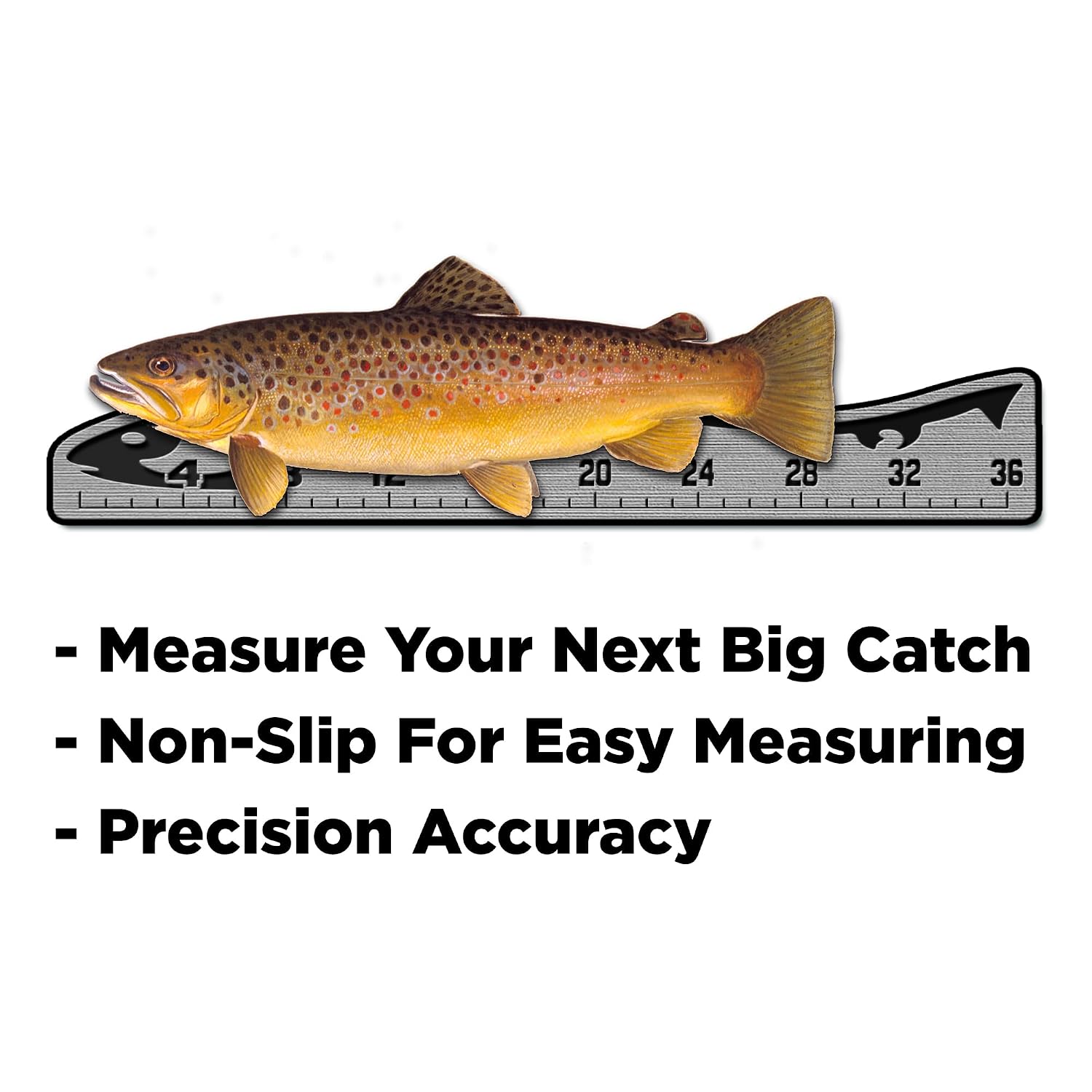 USATuff SeaDek EVA Foam Fish Measuring Ruler for Boat, Fishing, Kayak | Adhesive Backing Peel & Stick - 36" Redfish Design - StormGray-Black