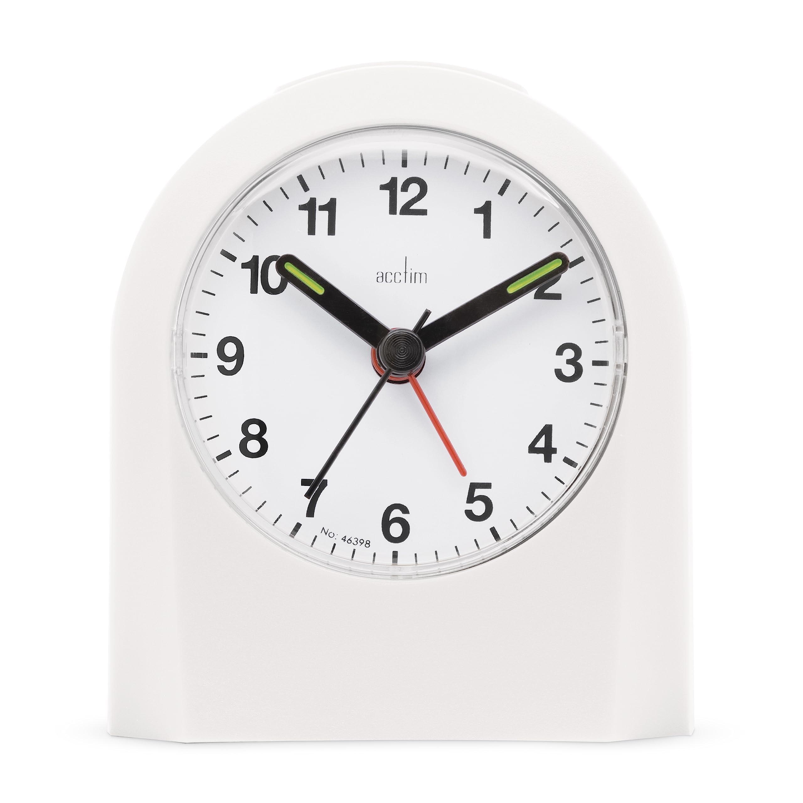 Acctim Palma Analogue Alarm Clock Quartz Luminous Hands (White)