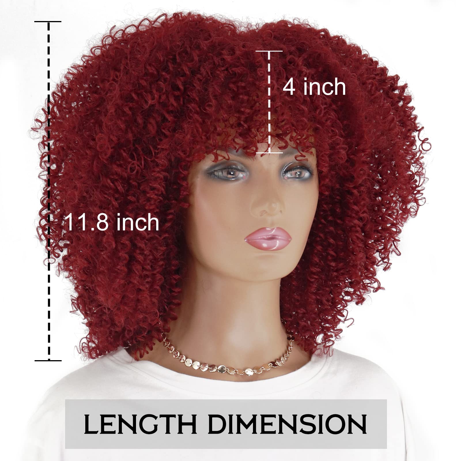 Amazon.com : LINGHANG Red Curly Wigs for Black Women, Short 