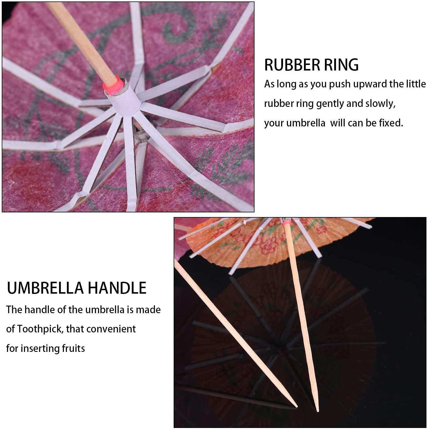 Premium Paper Folding Umbrella Tropical Hawaiian Topper Toothpicks (Pack of 10, Lemon Yellow) — Amazon image 5