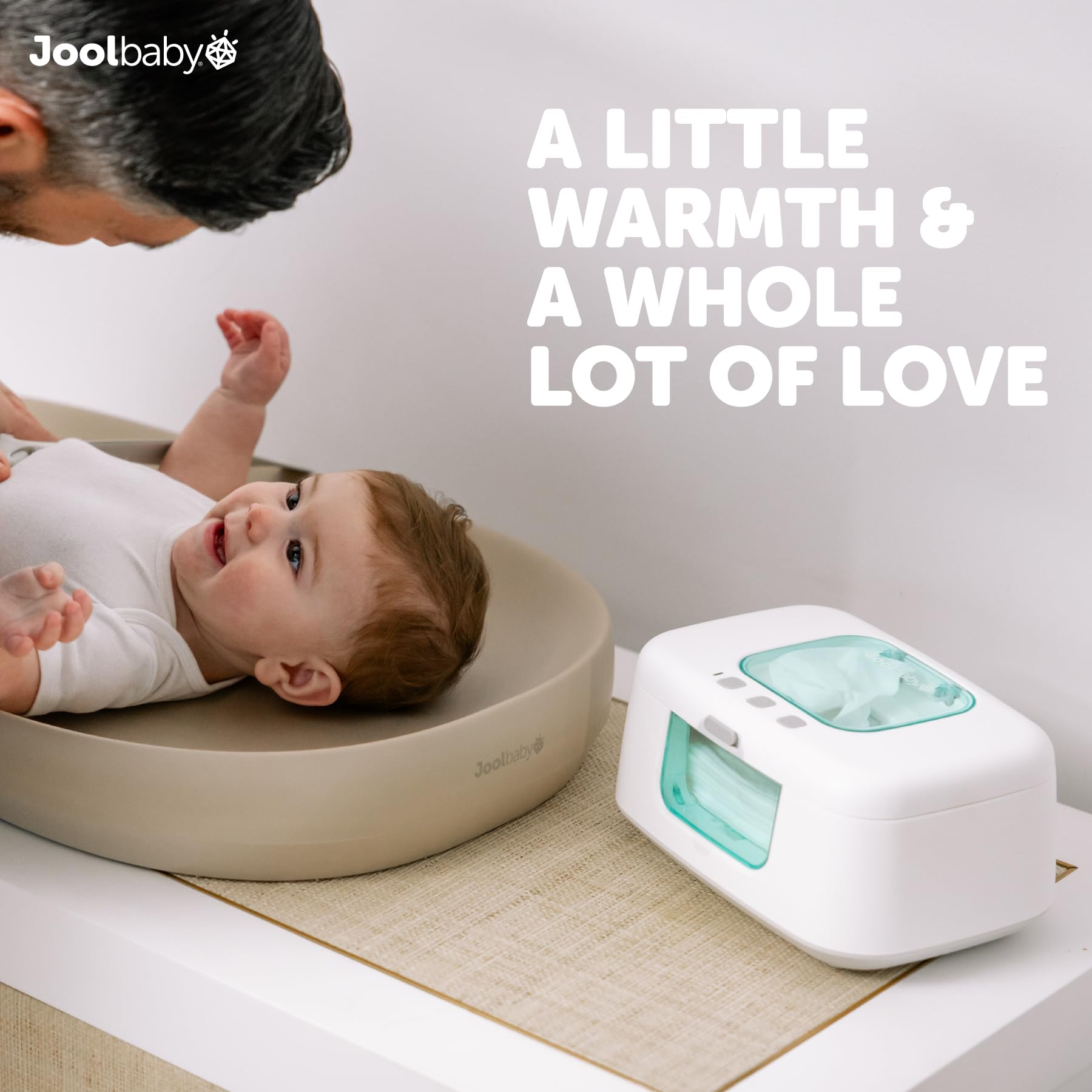 Jool Baby TinyBums Scaldasalviette Dispenser LED Luce Cambia Interruttore On/Off Aqua