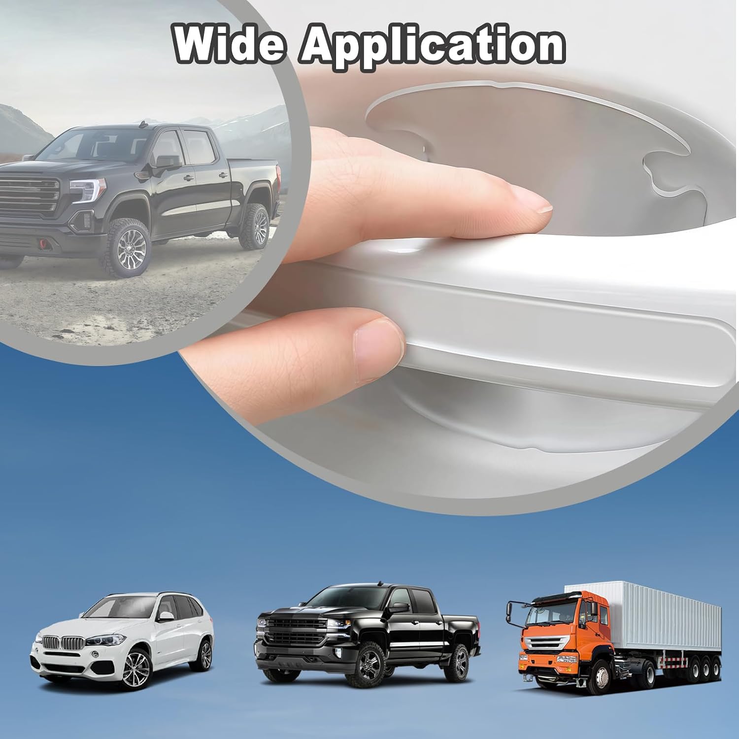 8 PCS Car Door Handle Protector, Transparent Car Door Handle Scratch Protector, Anti-Scratch Self-Adhesive Bumper Trim Guard Sticker, Universal for Most SUV Truck