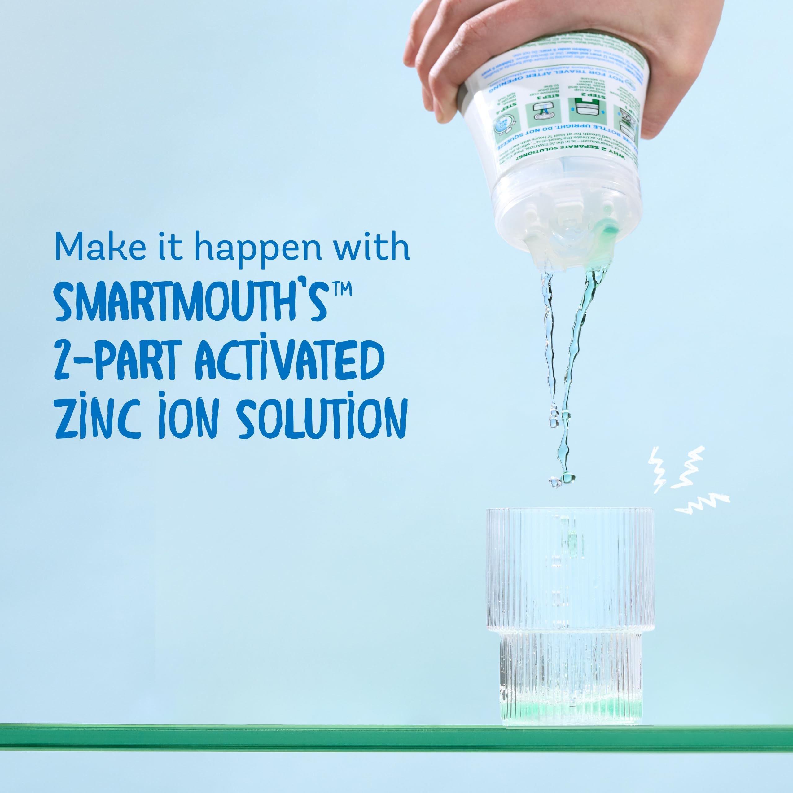 SmartMouth Activated Dry Mouth Mouthwash, Dry Mouth and Bad Breath Relief, Mint, 16 fl oz, 1 Pack
