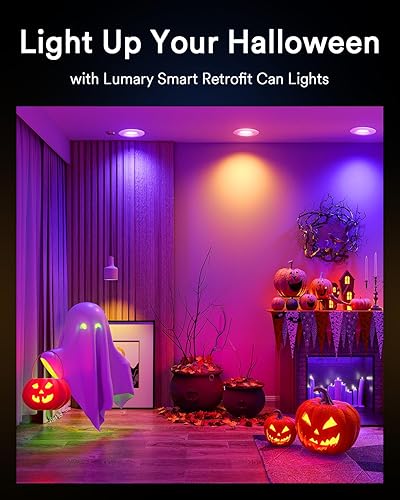 Miniatura 3 de Lumary Smart Retrofit - Iluminación LED empotrable de 56 pulgadas, luces empotrables WiFi RGB que cambian de color, 13 W, 1100 lúmenes, luz
