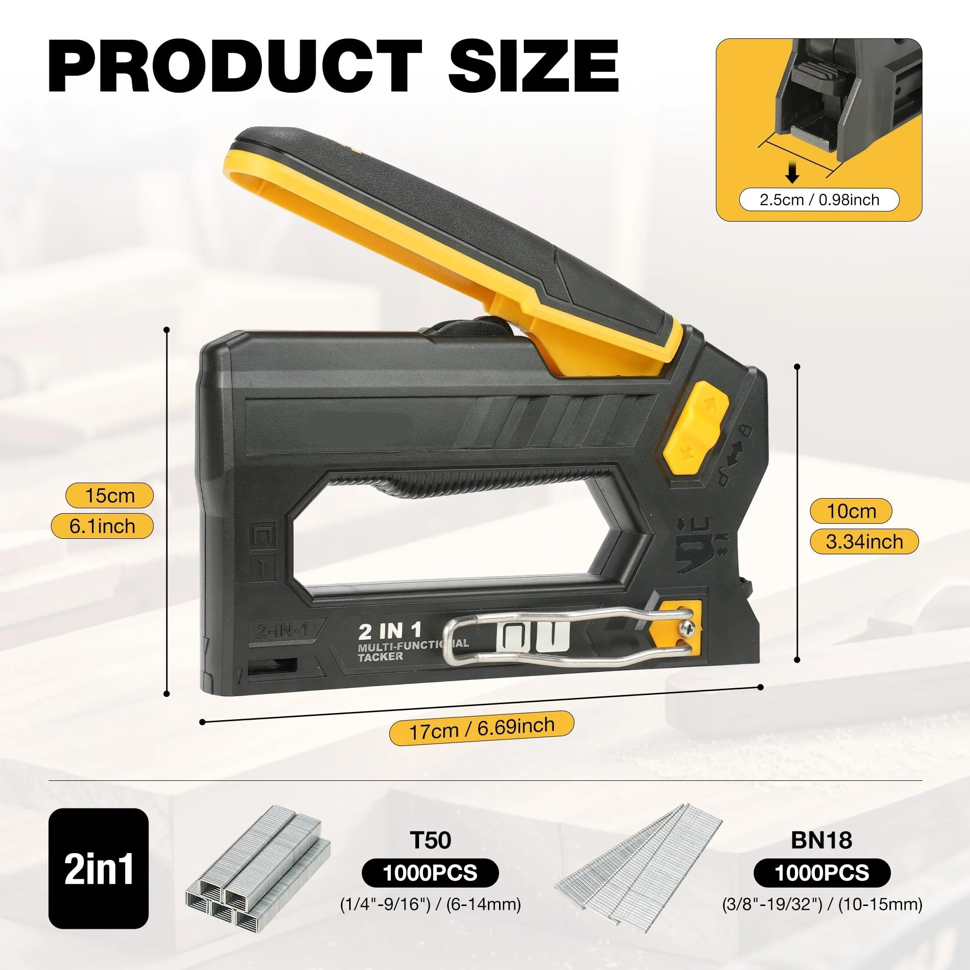Graffettatrice Per Legno Graffatrici for legno leggero Tappezzeria | Cucitrici manuali for uso domestico Cucitrice a compressione inversa con 2000 punti metallici for carpenteria