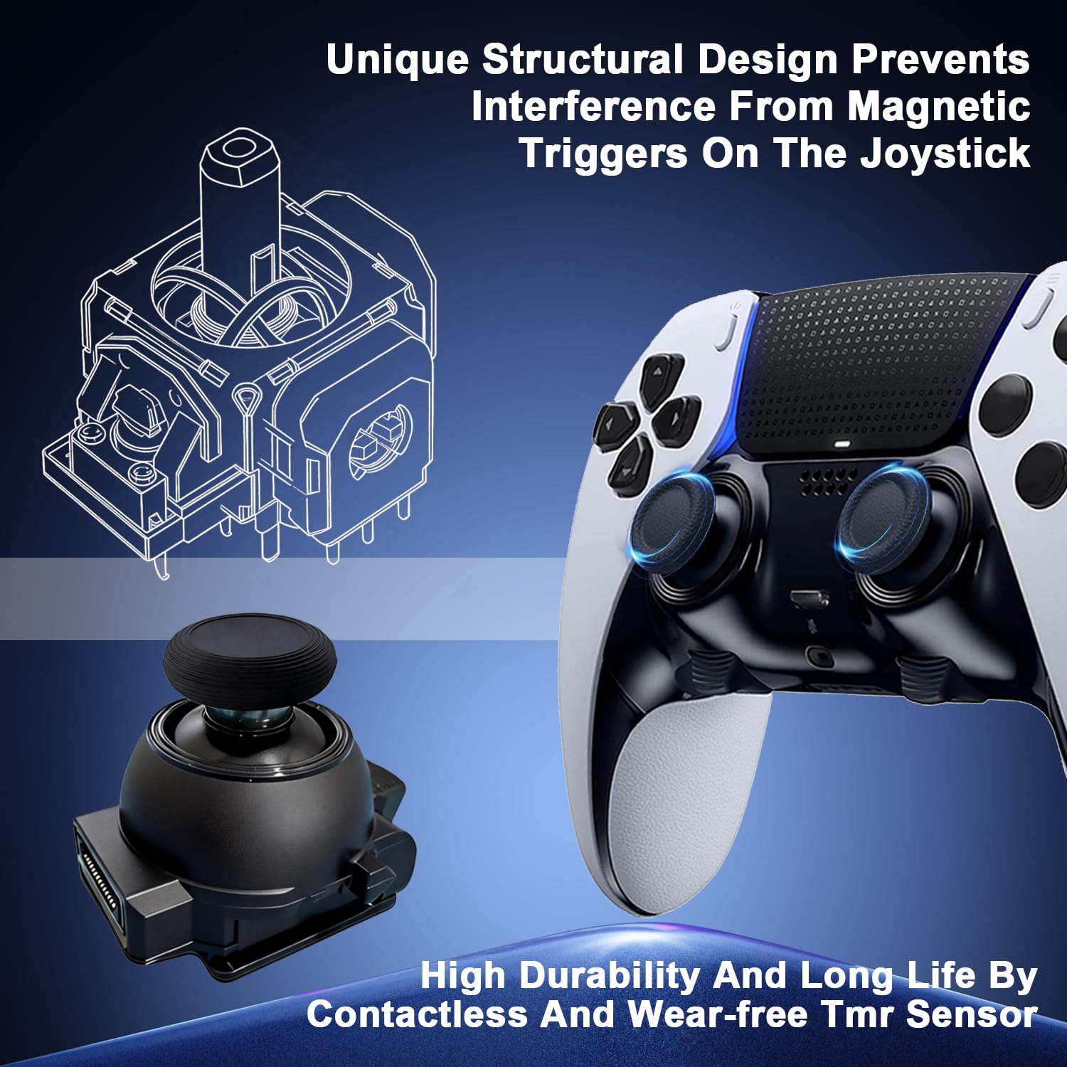 Custom dualsense edge TMR stick module TMR Magnetic Joystick Replacement Kit for PS5 DualSense/DualSense Edge Controller Drift Free Magnetic replacement tmr module nonsolder