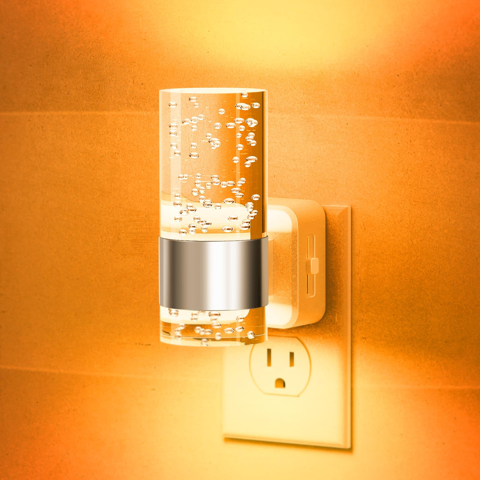 JandCase Night Light, Automatic Night Lights Plug into Wall, Dimmable LED | Nightlight with Adjustable Brightness, Night Lights Plug in with Auto Light Sensor, Amber for Bathroom Hallway Decor