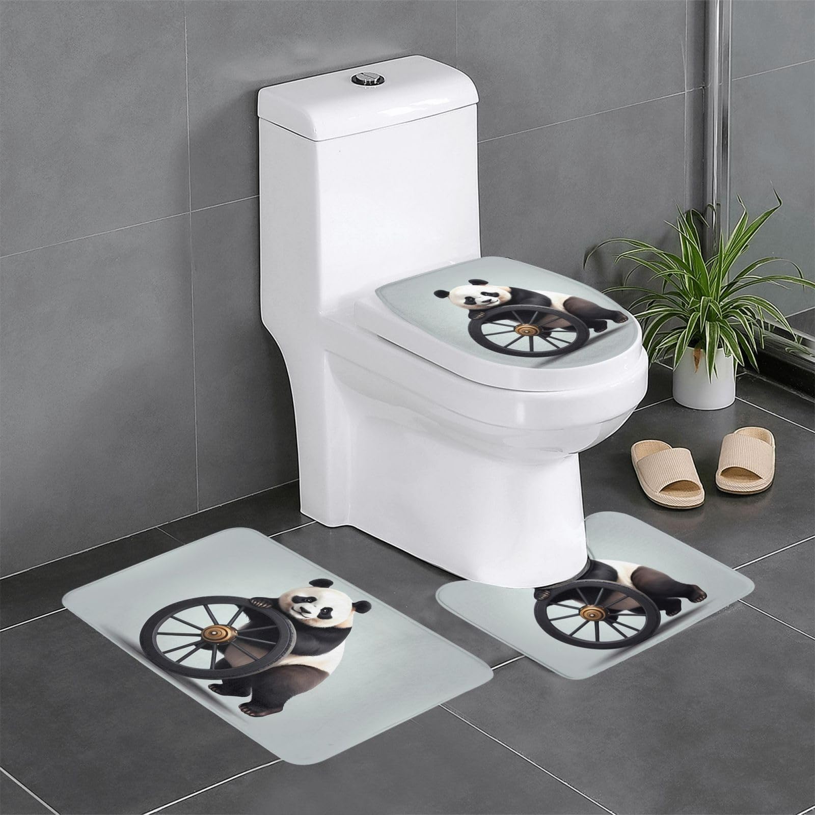 Tapis de sol antidérapants absorbants en flanelle motif roue à pousser