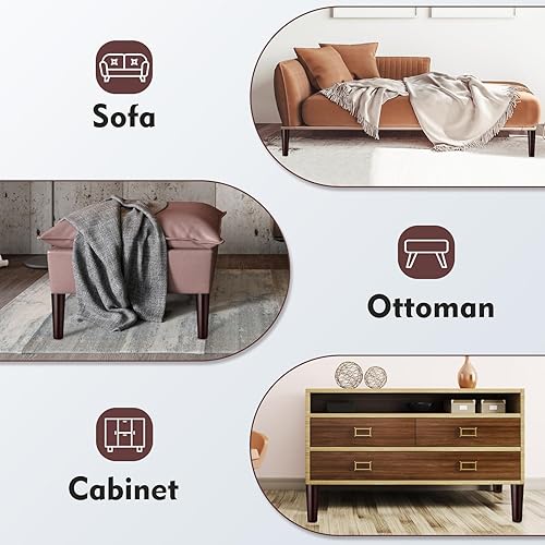 Miniatura 4 de OLBRUS Patas redondas para muebles de 8 pulgadas, patas de sofá de madera maciza, patas de repuesto para sofá, silla y gabinete, juego de 4 (8