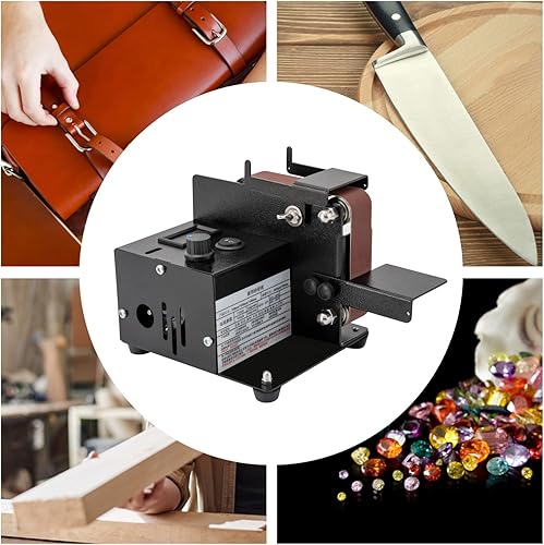 Miniatura 2 de Mini máquina de pulir de pulido, lijadora de correa eléctrica de bricolaje con correa abrasiva 10PC para metal de madera