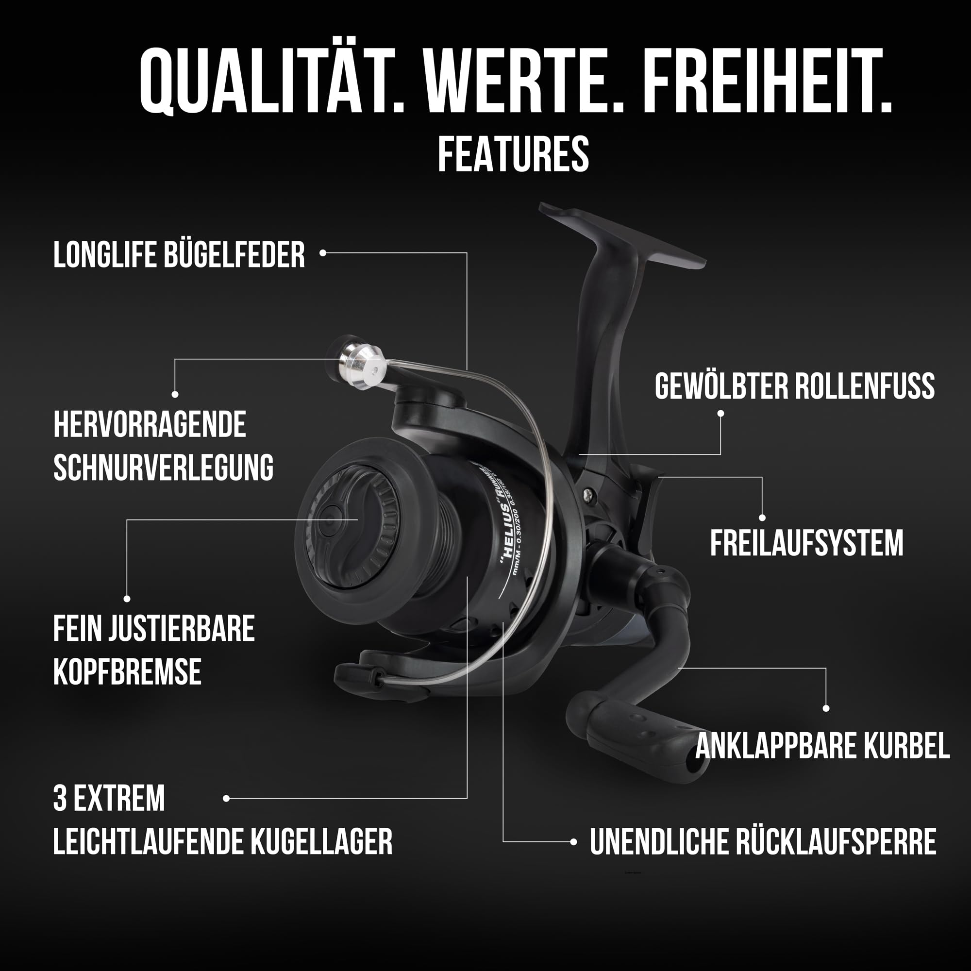 Karpfenangeln Einsteiger Set: Helius Runner III + Karpfenrute Black Phantom II - Karpfenset