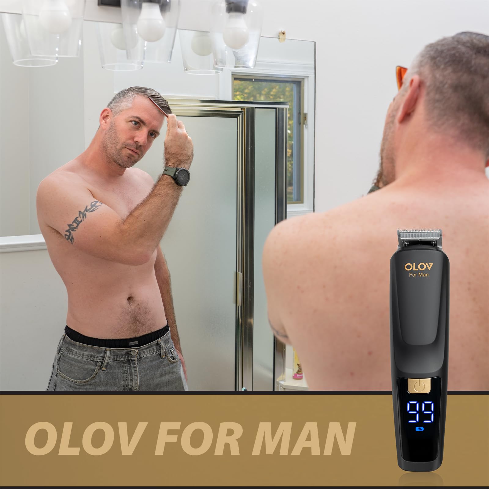 Cortadora de barba, kit de aseo de 20 piezas para hombre y cortapelos, maquinilla de afeitar eléctrica para hombre, adecuada para barba, cara, nariz, recortadora de cabello, color negro 7