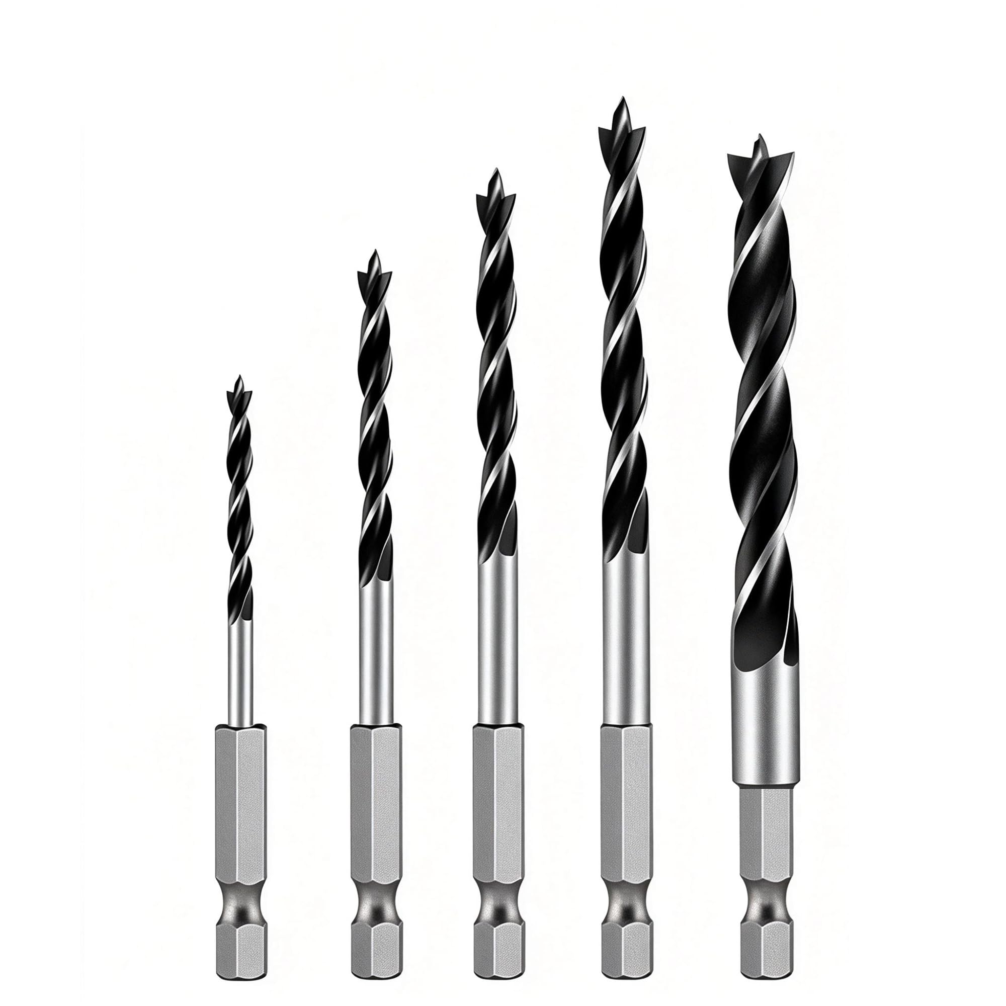 Brad Point Drill Bits - 5 Piece Set for Wood -1