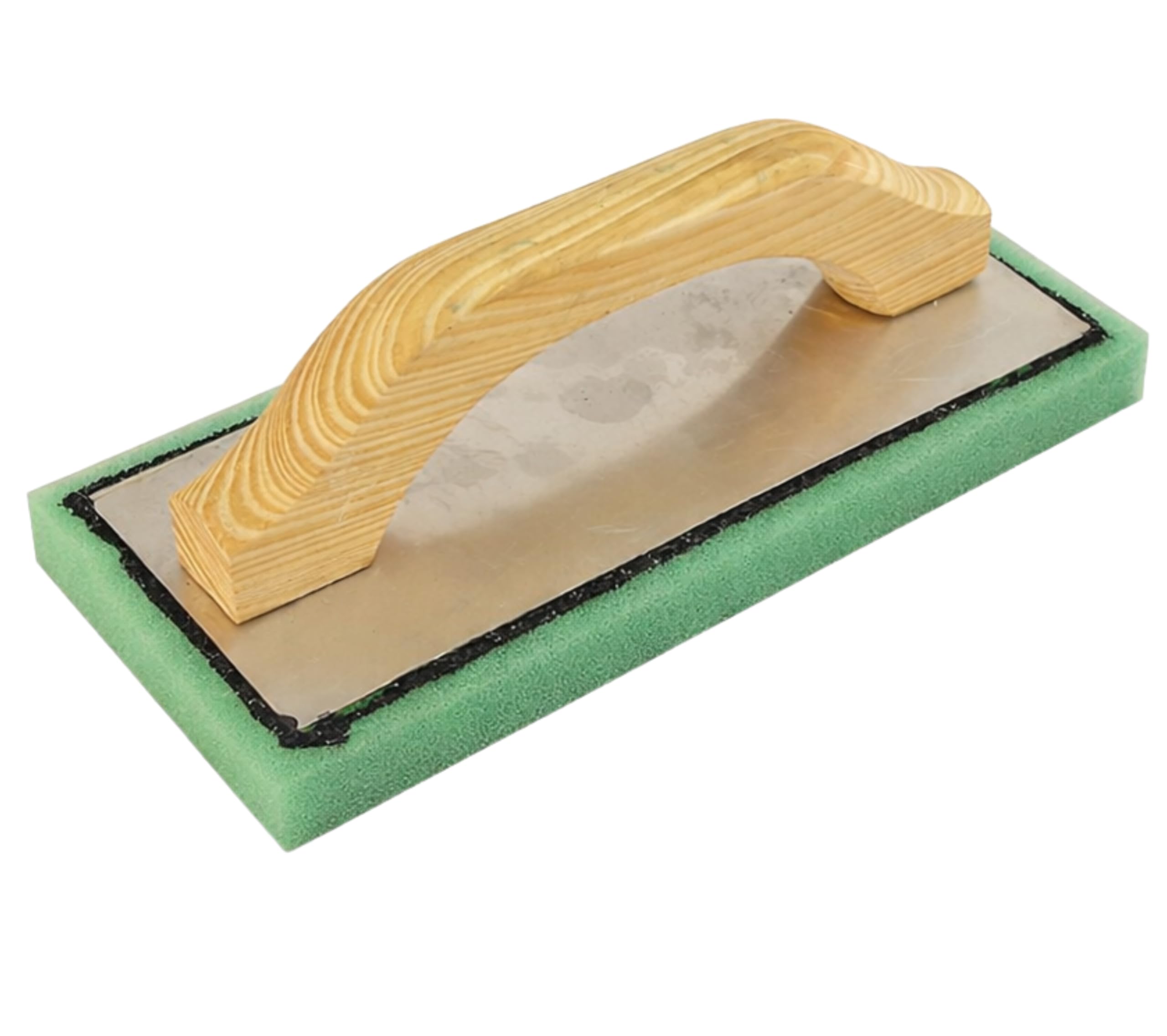Bon Fine Green Foam Float 9 12 in. x 4 in. x 34 in. with Aluminum Backing and Comfortable Wood Handle for Smooth Finishes product thumbnail 2