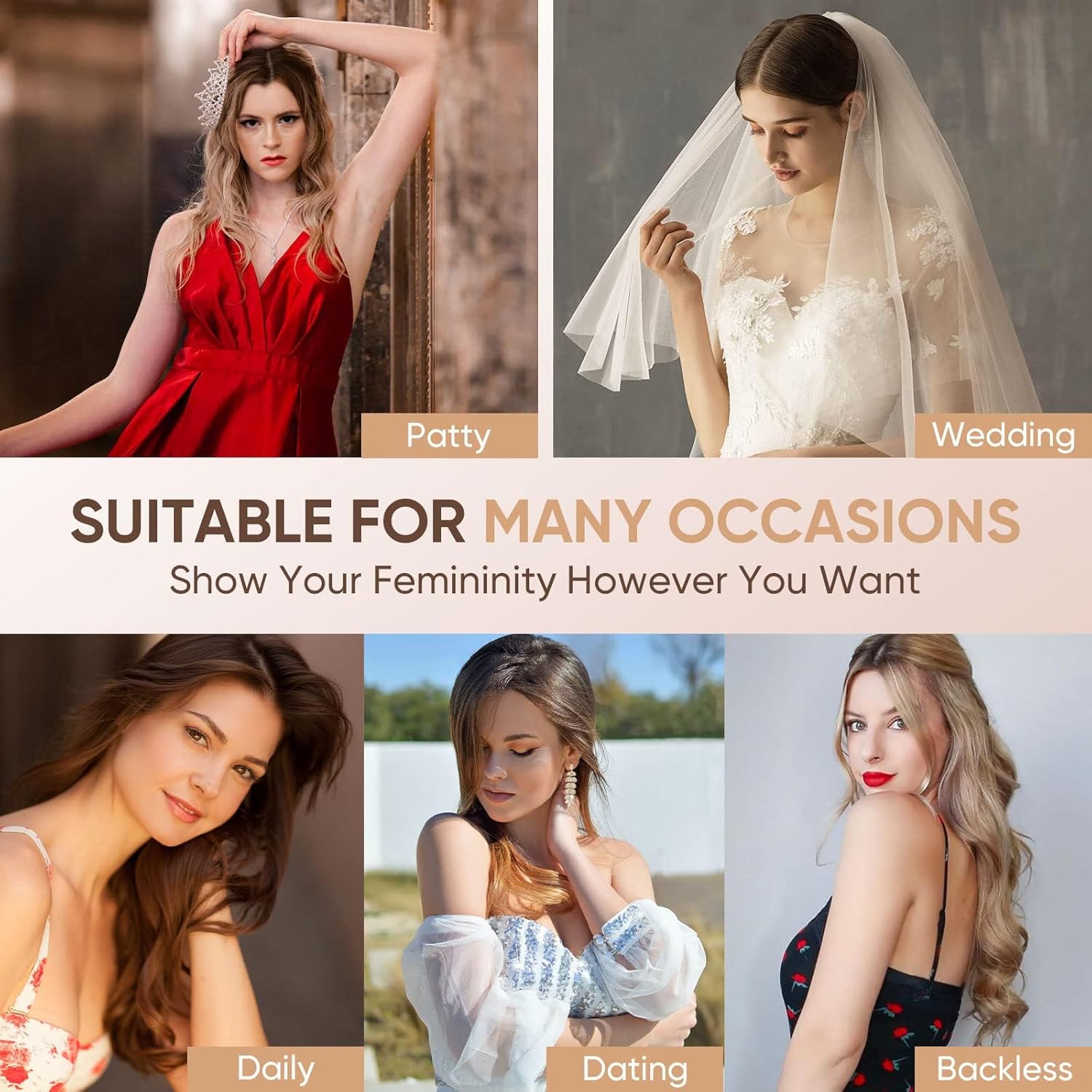 Sticky Bra, Invisible Conceal Lift Bra, Adhesive Conceal Silicone Tape with Strap - Image 6