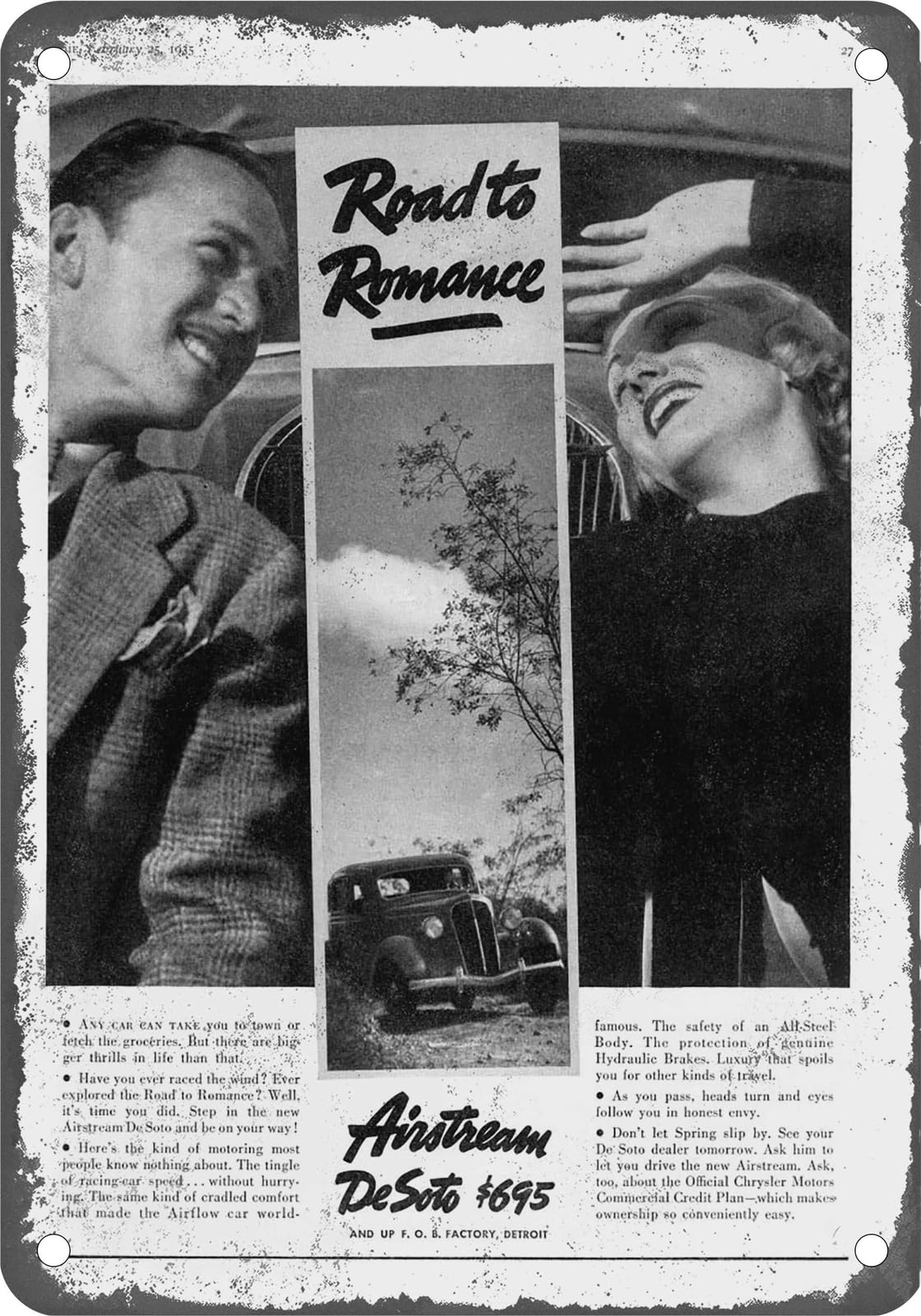 METAL SIGN - 1935 DeSoto Vintage Ad 15 - Old Retro Rusty Look home decor