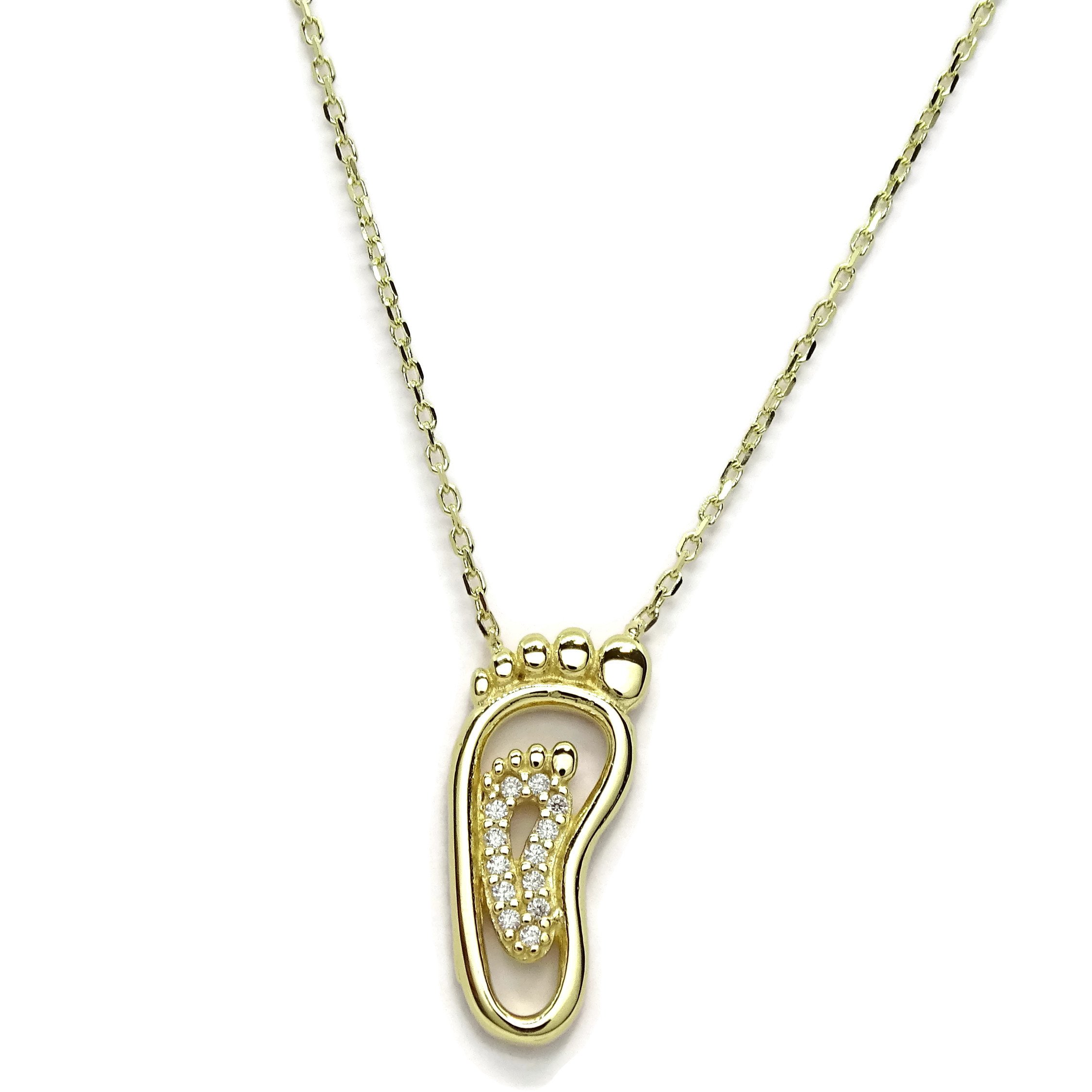 Collana con Pendente MOM in Oro 18kt con cornice di Brillanti - Fada Gioielli
